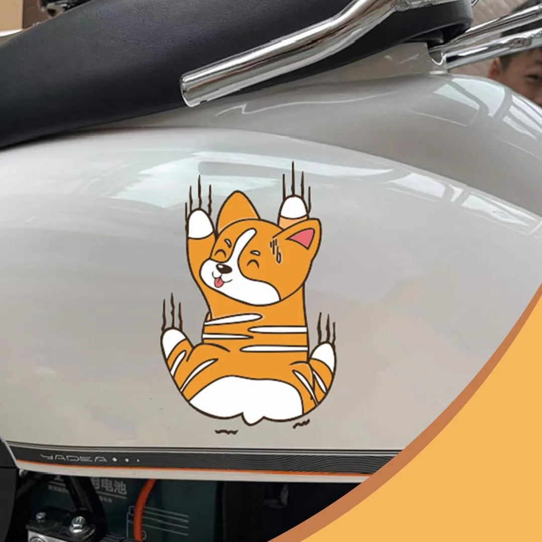 Set di 6 Divertenti Adesivi per auto con cani e gatti dei cartoni animati, divertenti adesivi per paraurti per auto e copertura antigraffio, Ideali per Auto, Camion, Pareti, Laptop e Bagagli