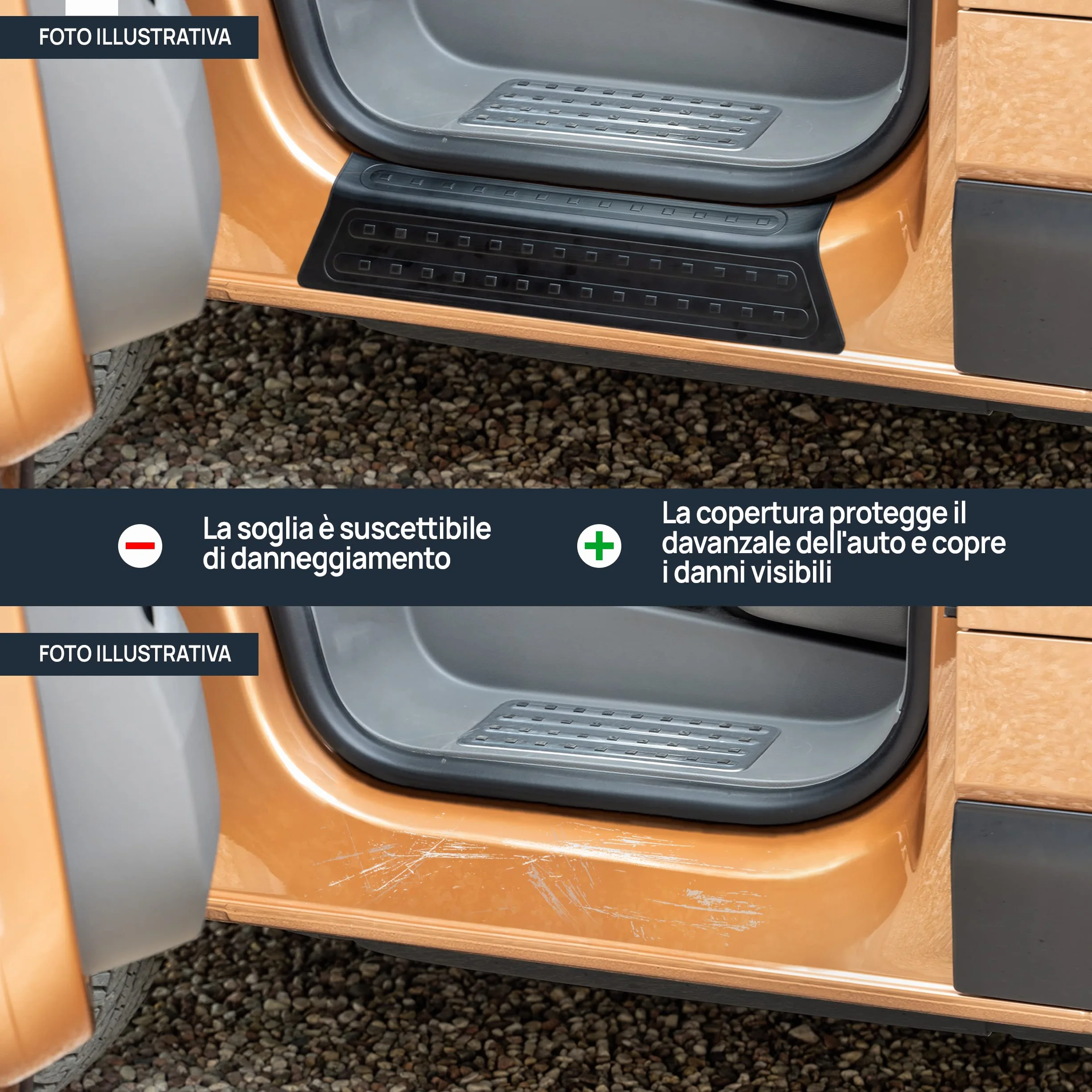 CHROMEMASTER | Rivestimenti Protettivi Battitacco, Compatibili con Opel Movano 2010-2022 | Poliuretano, Nero Opaco | I Rivestimenti Proteggeranno i Battitacco Tua Auto da Graffi e Danni