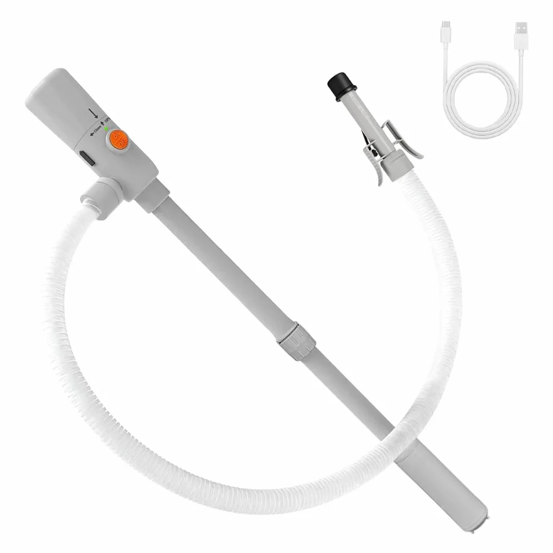 Pompa di Trasferimento Carburante Doppia Alimentazione USB-C/AA 3.2 GPM Arresto Automatico Tubo 51 Pollici