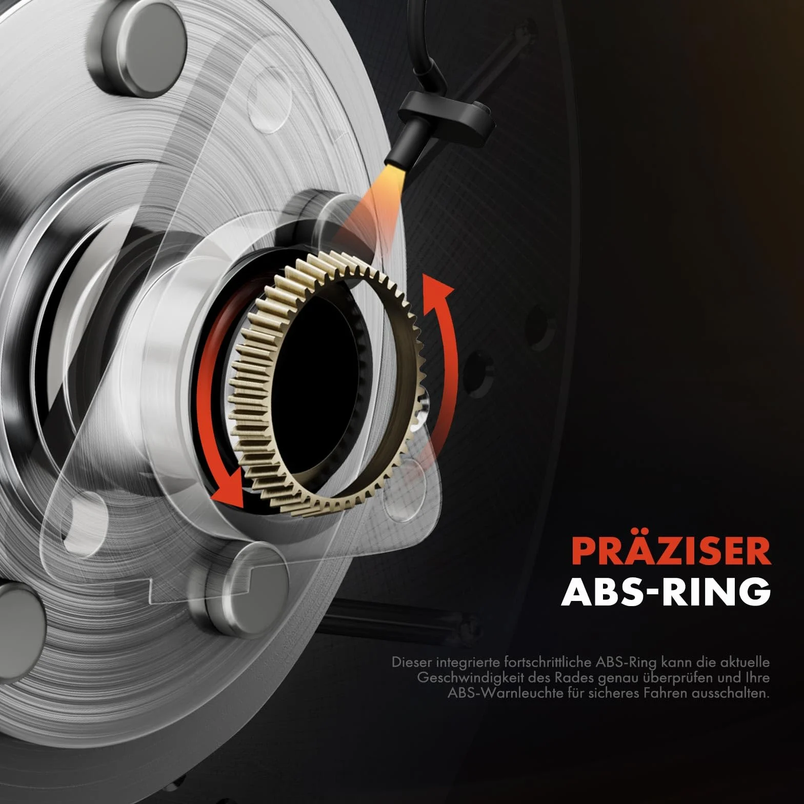 Frankberg 2x Cuscinetti ruota Posteriore sinistra destra Ruota flangiata diametro 125,5 Con Sensore Velocità Ruota Sensore Ruota in ABS Compatibile con Aveo/Kalos T200 T250 T255 Kalos KLAS 96471775