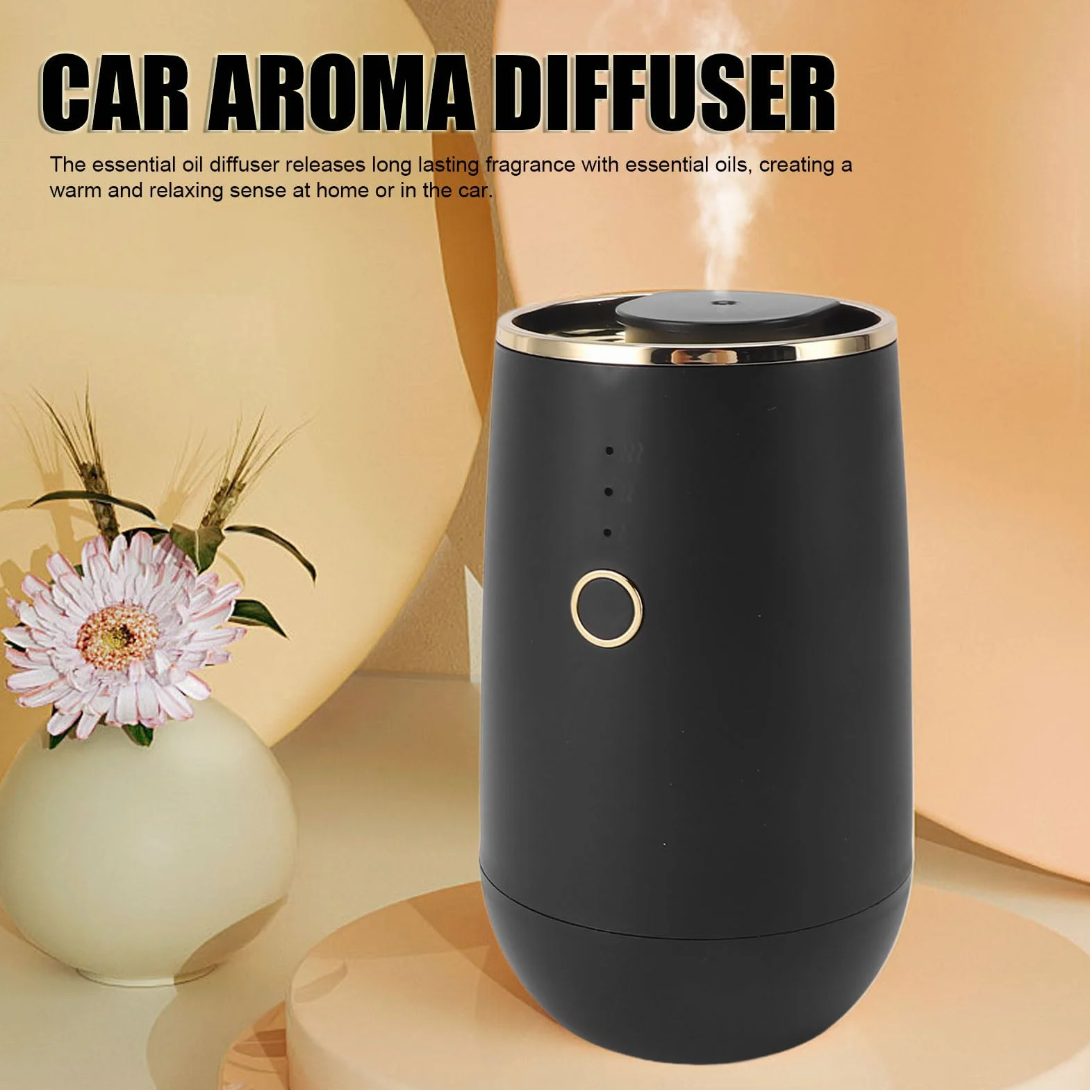 Diffusore di Aromi Scrivania Auto Profumo Versatile Lunga Durata Salvaspazio Nero