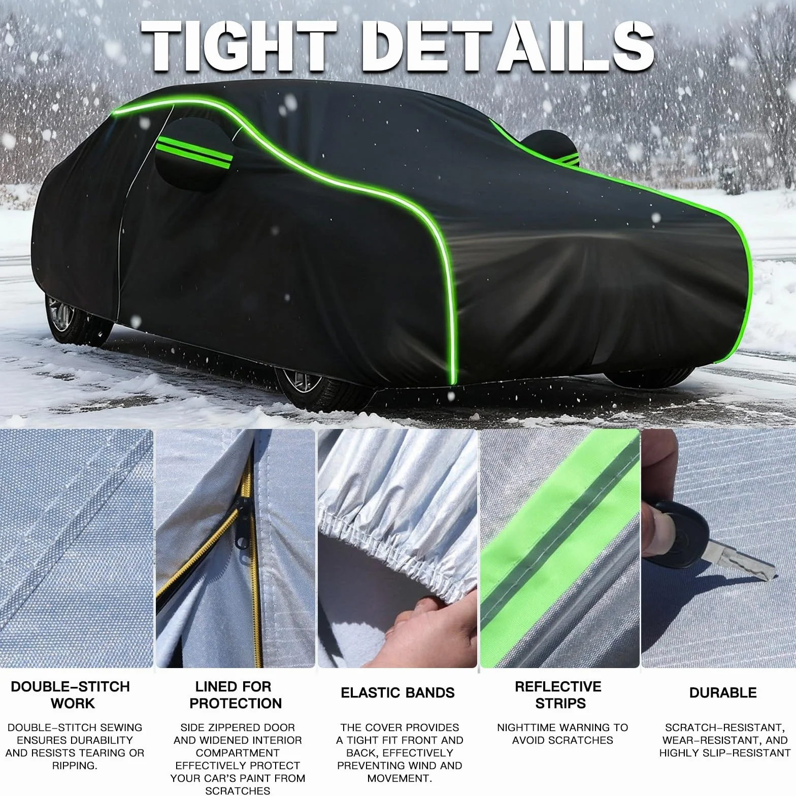 Telo Copriauto per Jeep Avenger, Copertura Auto Esterno Impermeabile Traspirante, Telo Macchina Invernale Antineve vento Completa Protezione Auto Accessori