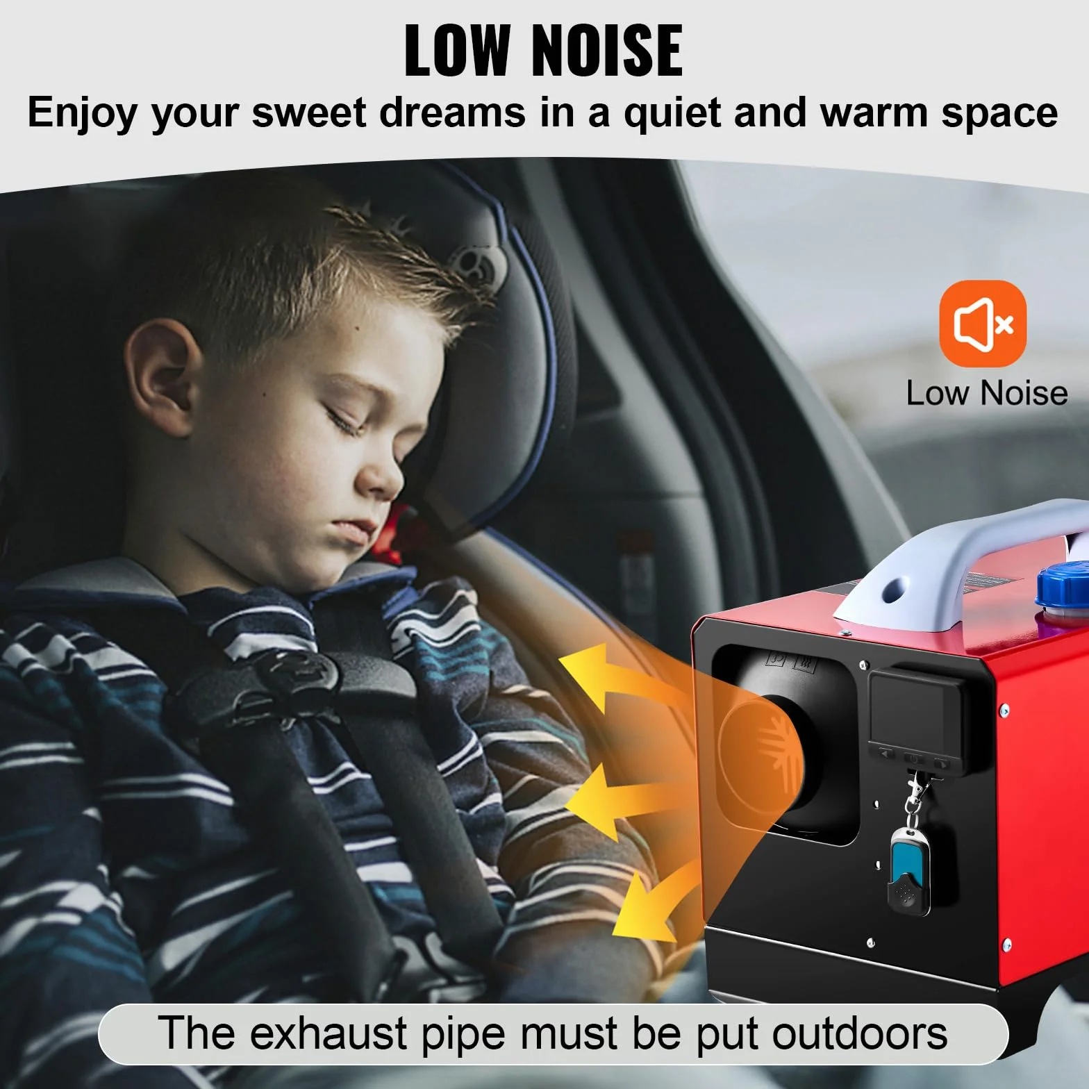 VEVOR 12V 8KW Riscaldatore ad Aria Diesel con LCD All in One Rosso