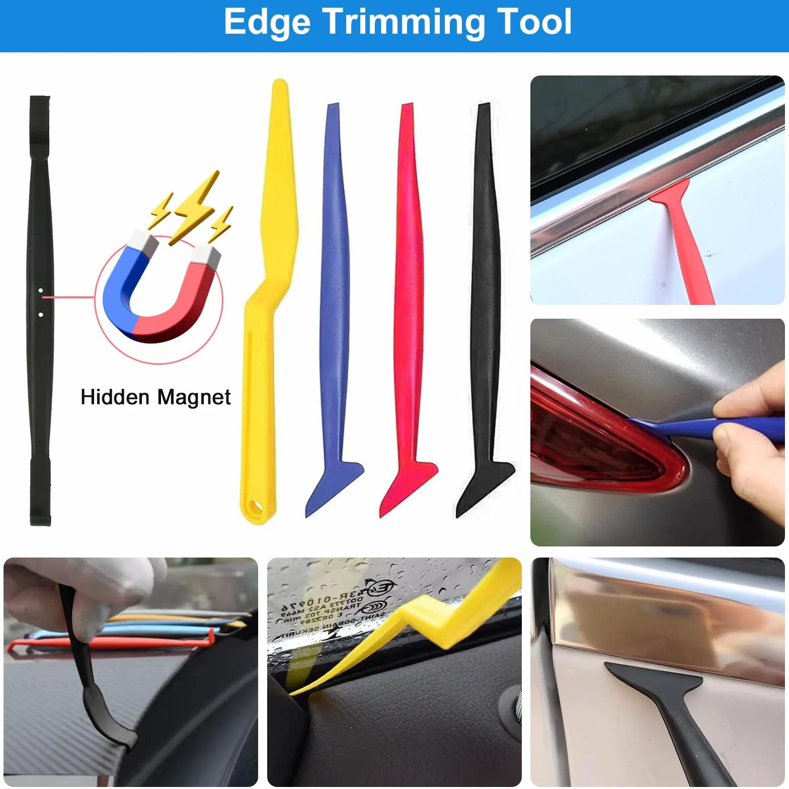 70 Pezzi Spatola per Pellicole Adesive, Kit Strumenti Pellicola Vetri Auto, Kit Wrapping Auto, con Spatola Wrapping e Taglierina per Carta, per Installazione Pellicole Auto Cellulare DIY