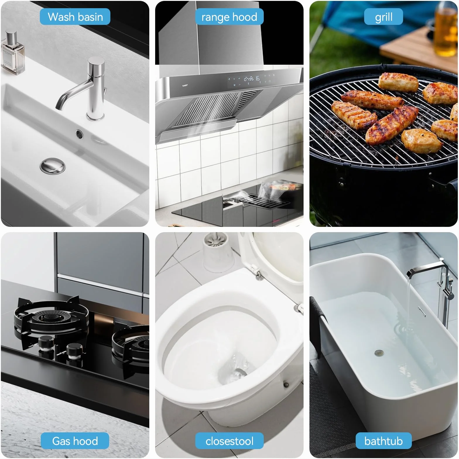 Spazzola Pietra Pomice Detergente 6 Pezzi per WC, Griglie, Cucine, Bagno