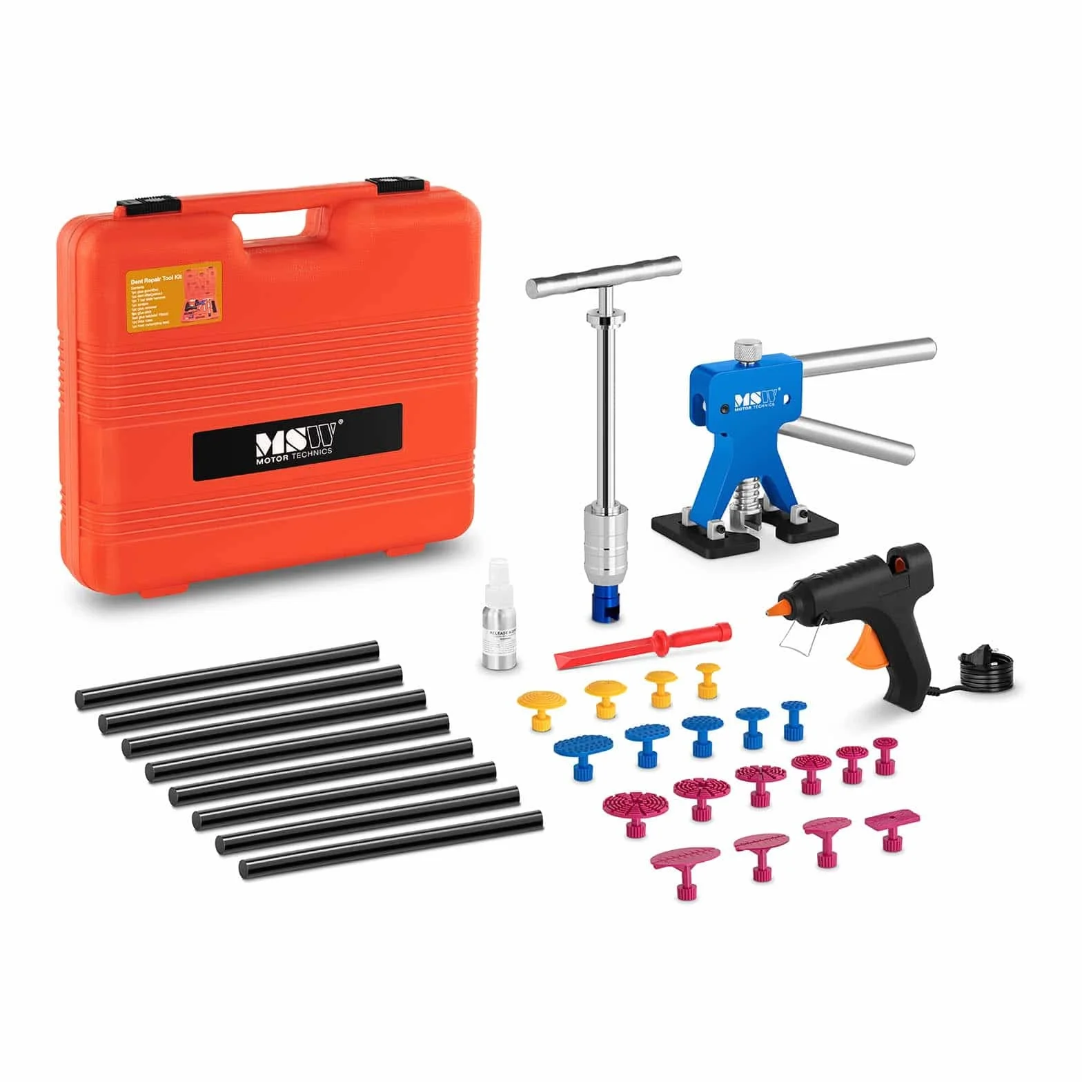 MSW Kit Tirabolli Auto Sollevatore per Riparare la Carrozzeria MSW-DENTPULLER.SET2 (230 V, 40 W, 33 Pezzi)