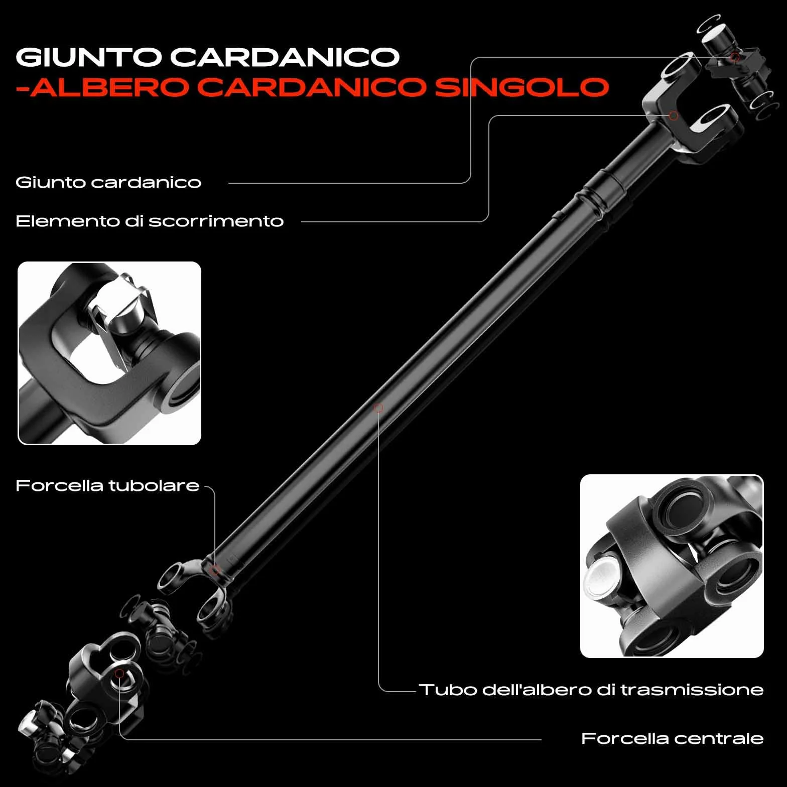 Frankberg Albero cardanico Albero Motore Anteriore Compatibile con Classe M W163 ML 55 AM.G ML 270 CDi ML 400 CDi ML 430 ML 500 1998-2005 Replace# 936-324,65-7002