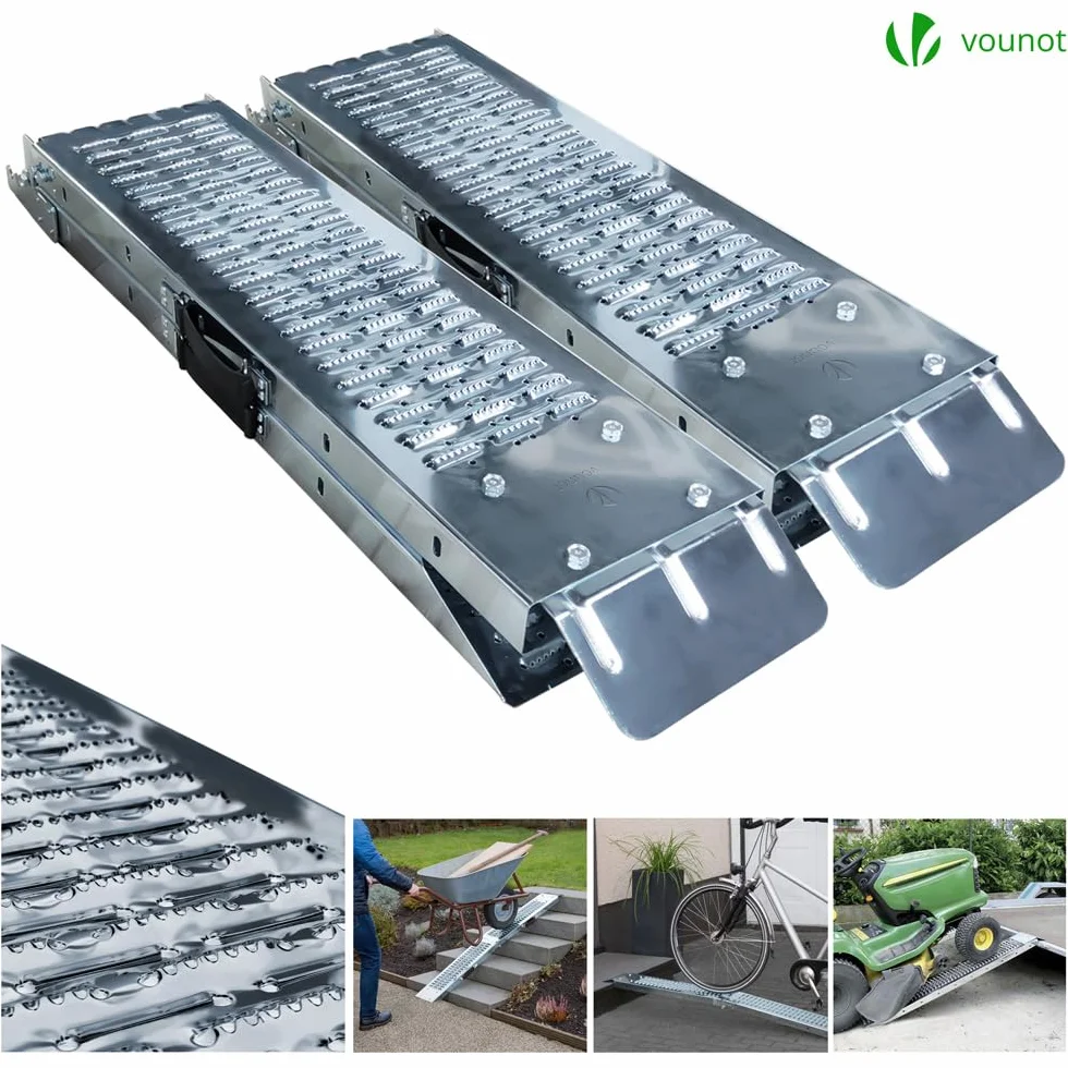 VOUNOT® Rampa Pieghevole 400 kg Max 180x23x4,5 cm per Moto, Carico