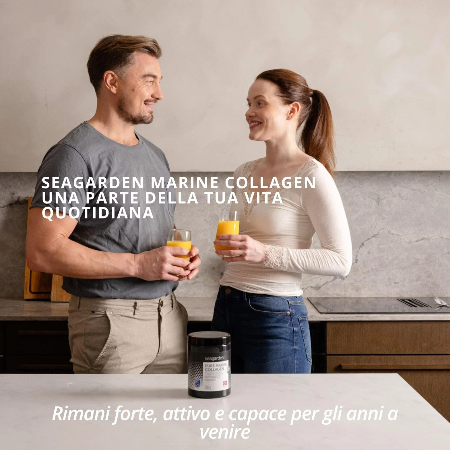 Seagarden Collagene Marino in Polvere 5000mg Integratore Capelli Pelle Ossa Articolazioni Non Aromatizzato 300g 60 porzioni