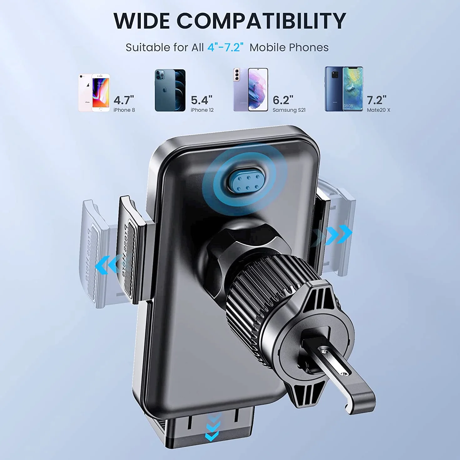 Porta Cellulare Auto [Clip Gancio Militare] 360 Gradi di Rotazione Supporto Telefono Auto Macchina Reggi Portacellulare per interni Universale Smartphone