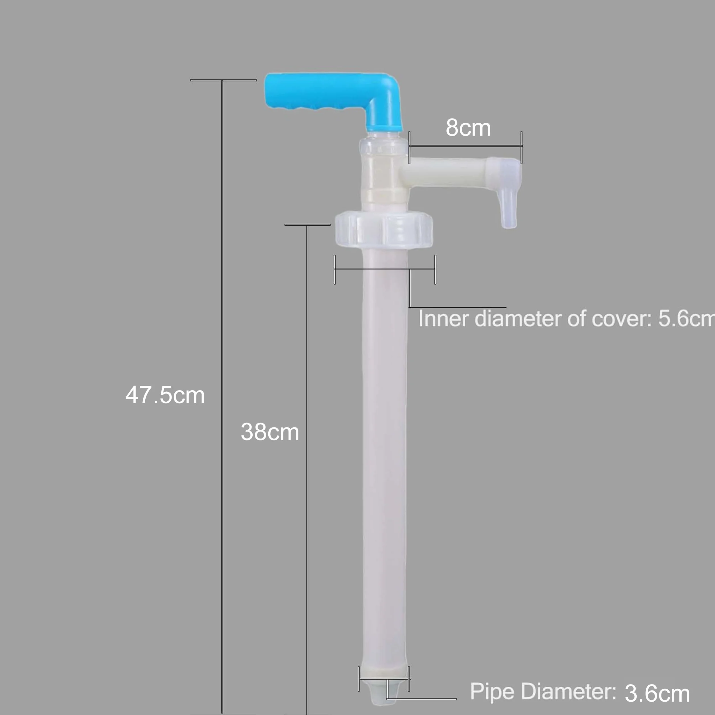 tooloflife Pompa a tamburo da 10 a 25 litri, pompa di trasferimento per olio, liquidi, blu e bianco, pompa manuale per estrazione olio