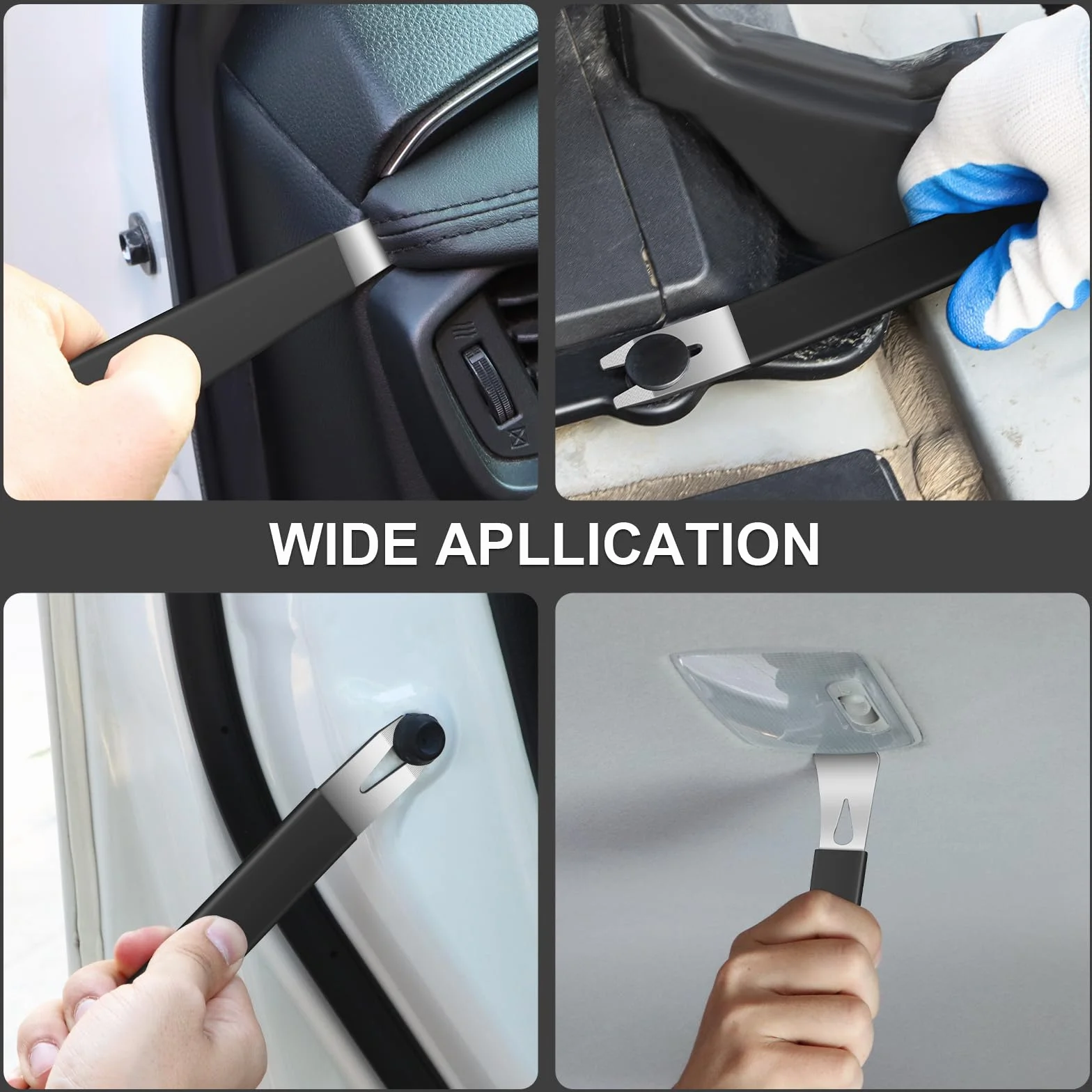 Strumenti di rimozione Auto, 24 Kit di Smontaggio per Riparazioni Auto MetalloStrumento Rimozione del Pannello Veicolo Rimozione Cunei Trim Interno Strumento Leva Radio (Nero)