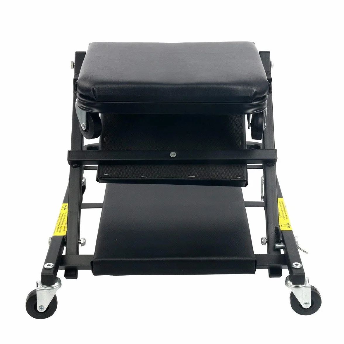 FreeTec Carrello Meccanico, Carrello sotto Auto, 2 in 1 Sdraio Pieghevole da Officina, Trasformabile in Seduta Sgabello, 1m di Lunghezza, Carica Massima di 150kg, Nero