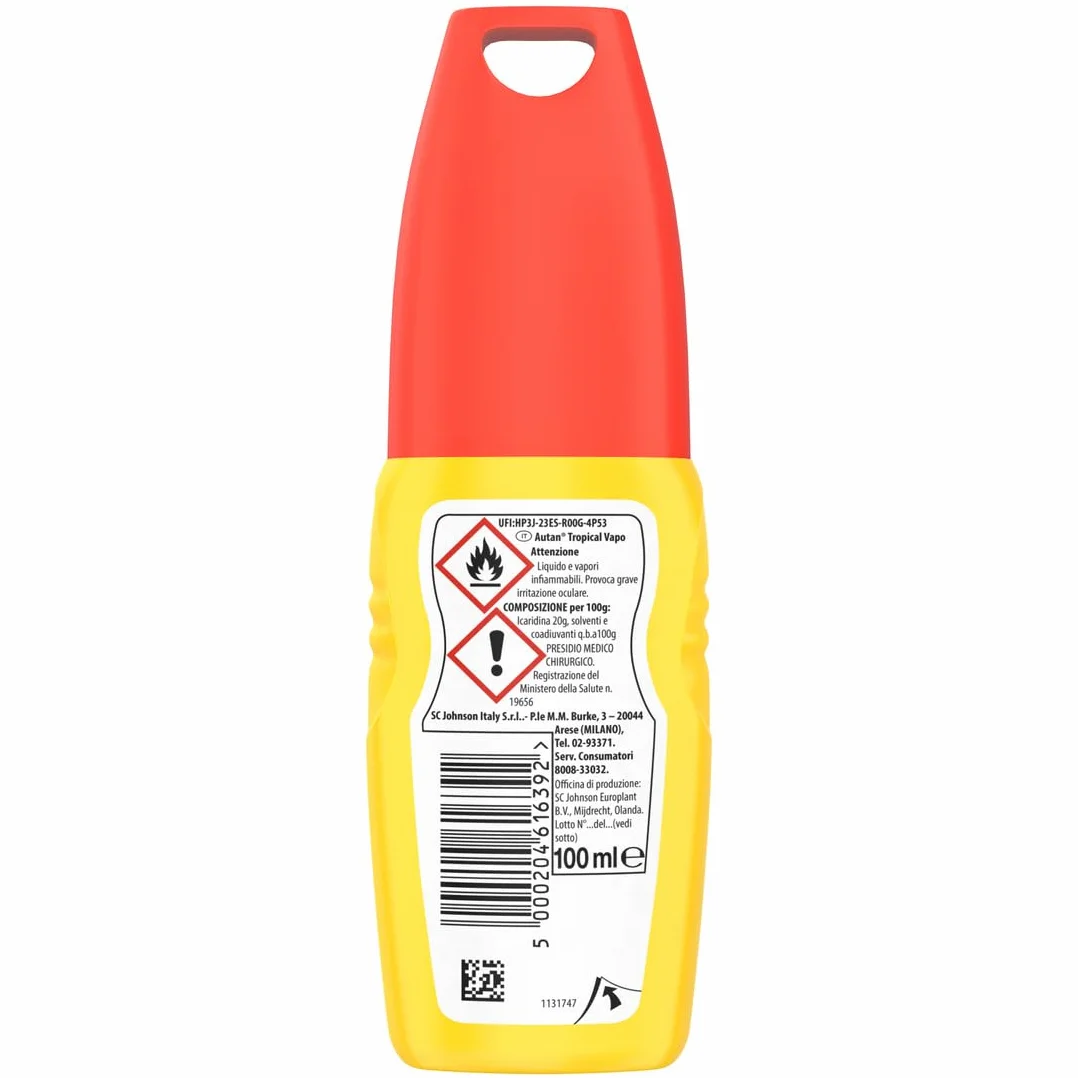 Autan Tropical Vapo Spray Antizanzare Repellente Zanzare Protezione 8h 100ml