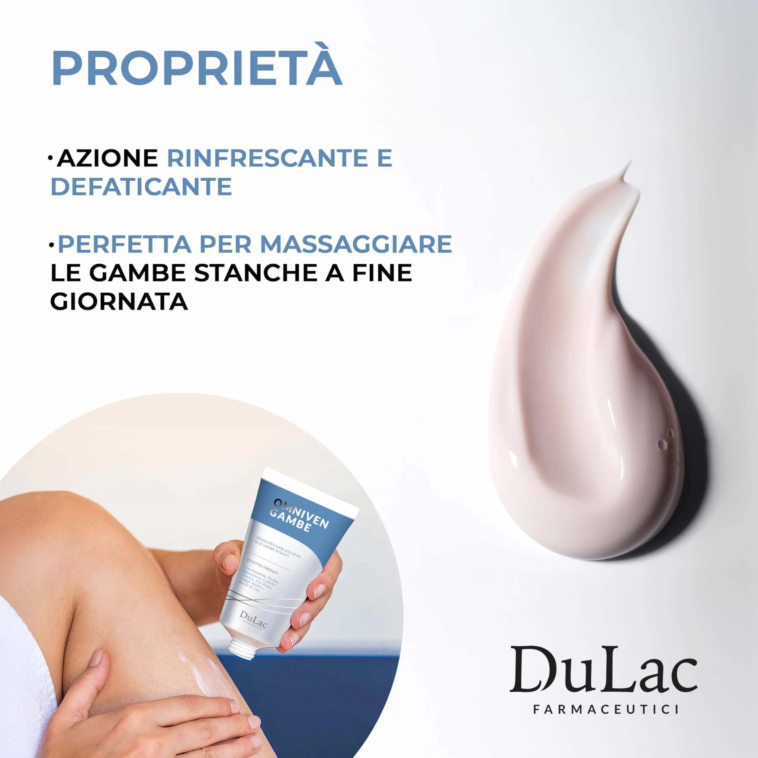 Dulac Omniven Crema Gambe Pesanti Effetto Freddo 150 ml Microcircolo Circolazione Diosmina Rusco Vite Rossa Made in Italy