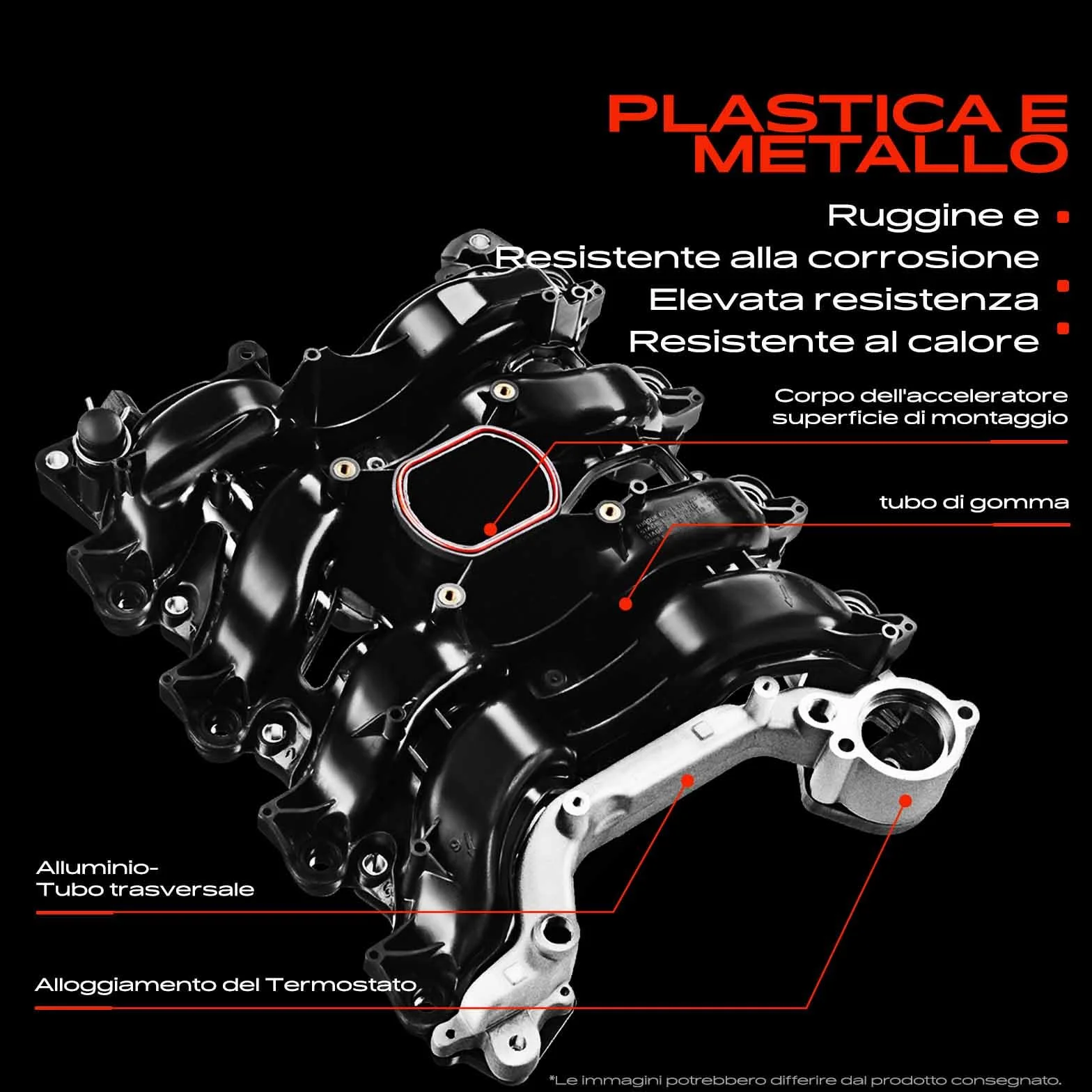 Frankberg Collettore di aspirazione Compatibile con Cono 955 1.6 JTDM Combo Tour X12 1.6 CDTi Bravo II 198 1.6 D MultiJet Grande Punto 199 1.6 D MultiJet Giulietta 940 1.6 JTDM 55231272