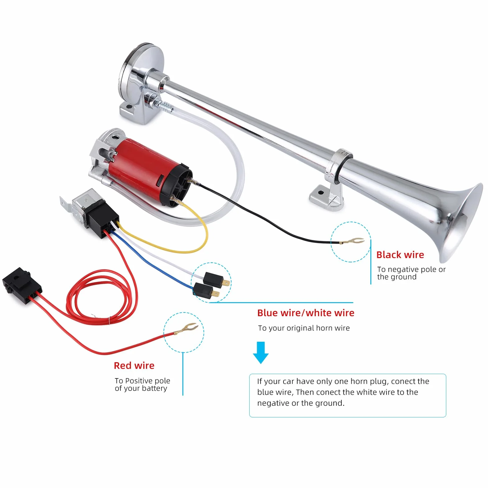 Rupse Trombe ad Aria per Auto, Trombe Camion 12V,Clacson Auto con Compressore 150 dB Super Forte per Camion,Barca,Treno
