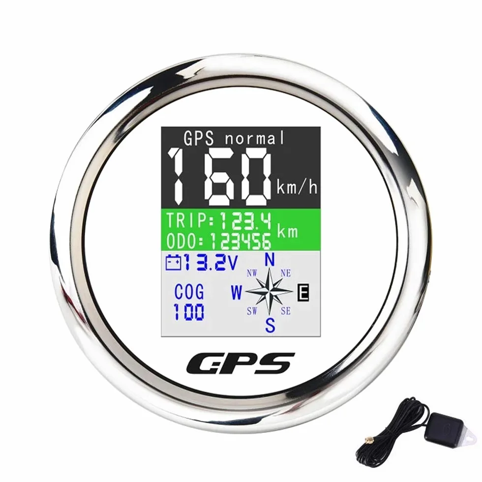 KAOLALI Tachimetro GPS da 85 MM Contachilometri Contagiri Digitale con Schermo TFT Impermeabile con Antenna GPS per Moto da Barca Auto