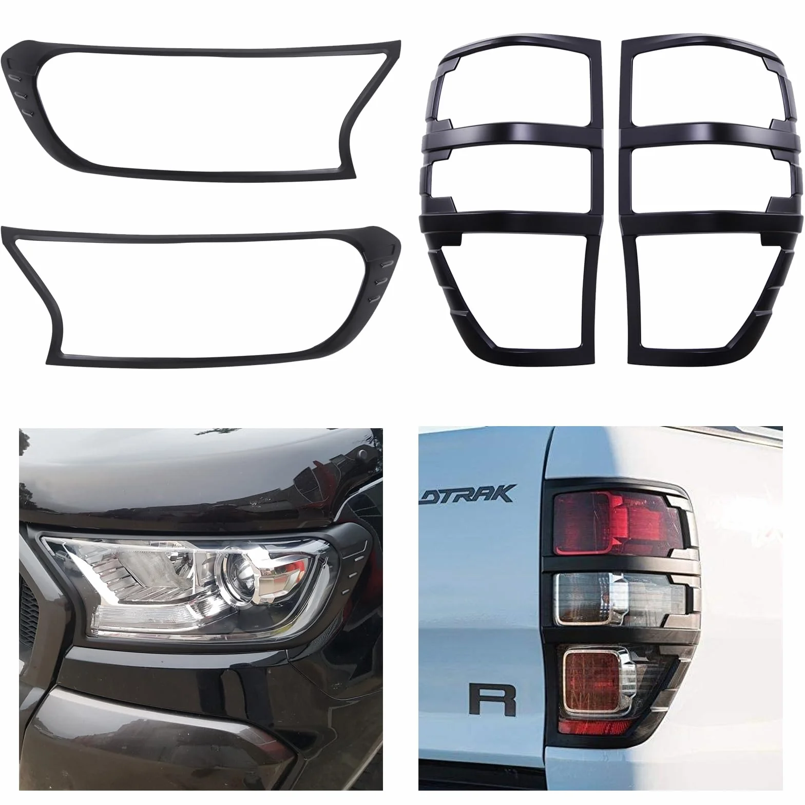 Copertura del faro Copertura della protezione del fanale posteriore per Ford Ranger Wildtrak 2015-2022,T7 T8 XL XLT Tremor Limited Wildtrak Platinum Raptor MK2 MK3