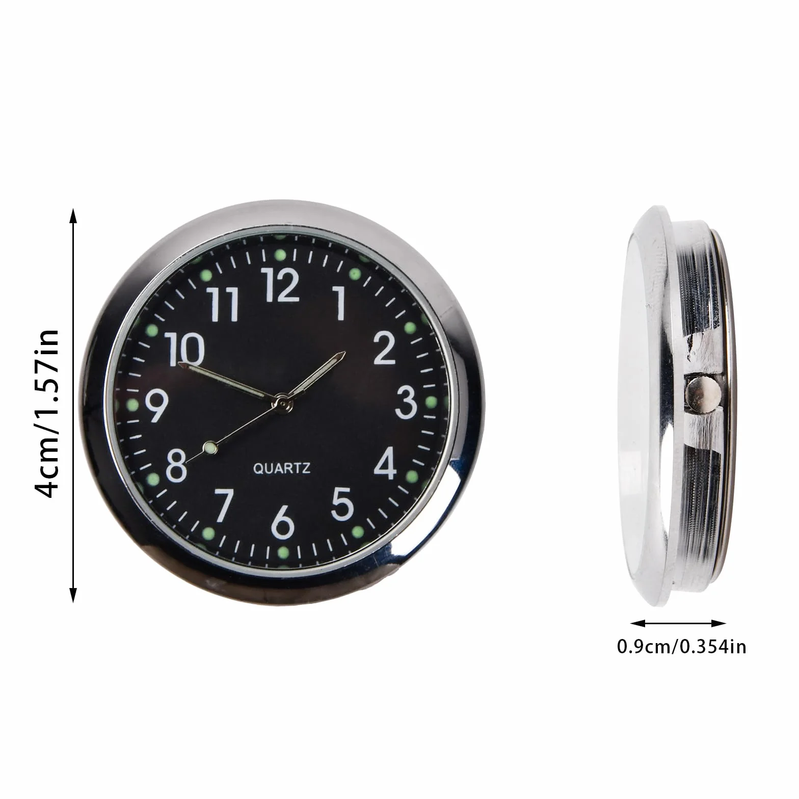 Orologio da Cruscotto per Auto Luminoso Quarzo Nero