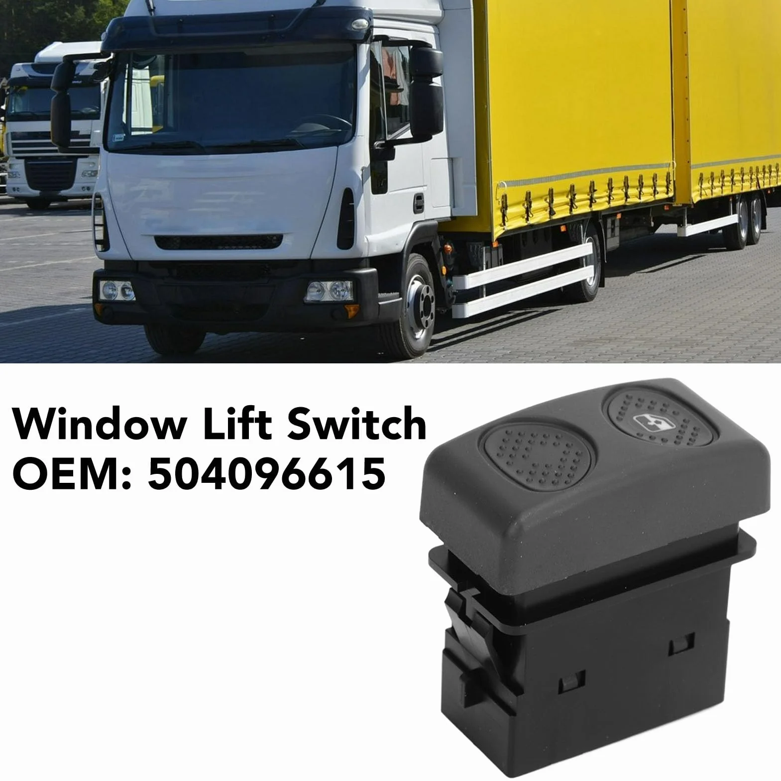 Interruttore Alzacristallo Elettrico, OEM 504096615, Interruttore Vista Posteriore a Risposta Rapida Ad Alta sensibilità per Eurocargo, Sostituzione Dell'interruttore di