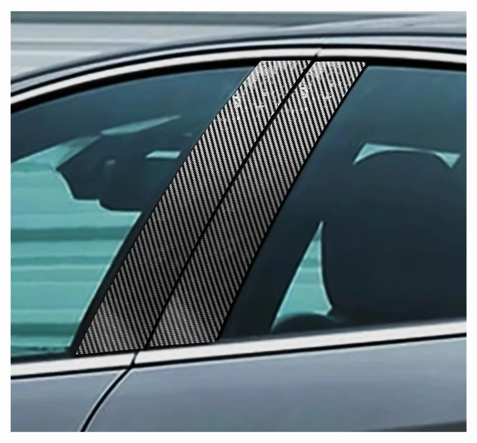 Adesivo for montanti B Compatibile con Alfa Romeo Giulietta 940 2010-2020 in Fibra di Carbonio, Nero Lucido(Glossy Black)
