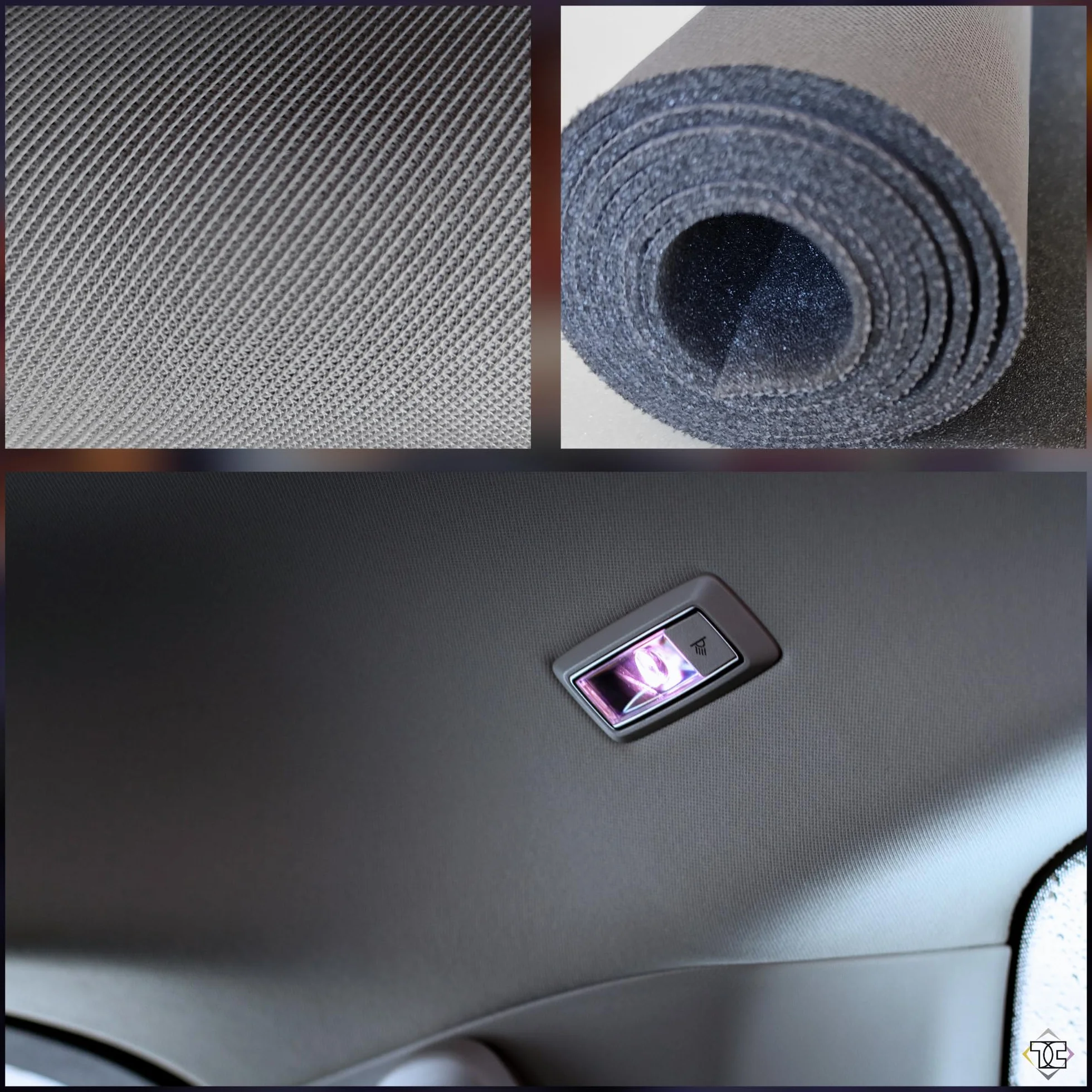 TAPHICEROS Tettuccio Per Auto, Grigio Scuro, 400cm x 180cm, Venduto Al Metro Tetto Per Rivestimento Auto, Ristrutturazione, Rivestimento Interno, Tessuto Per Auto, Caravan, Barca, Campeggio, Fai Da Te