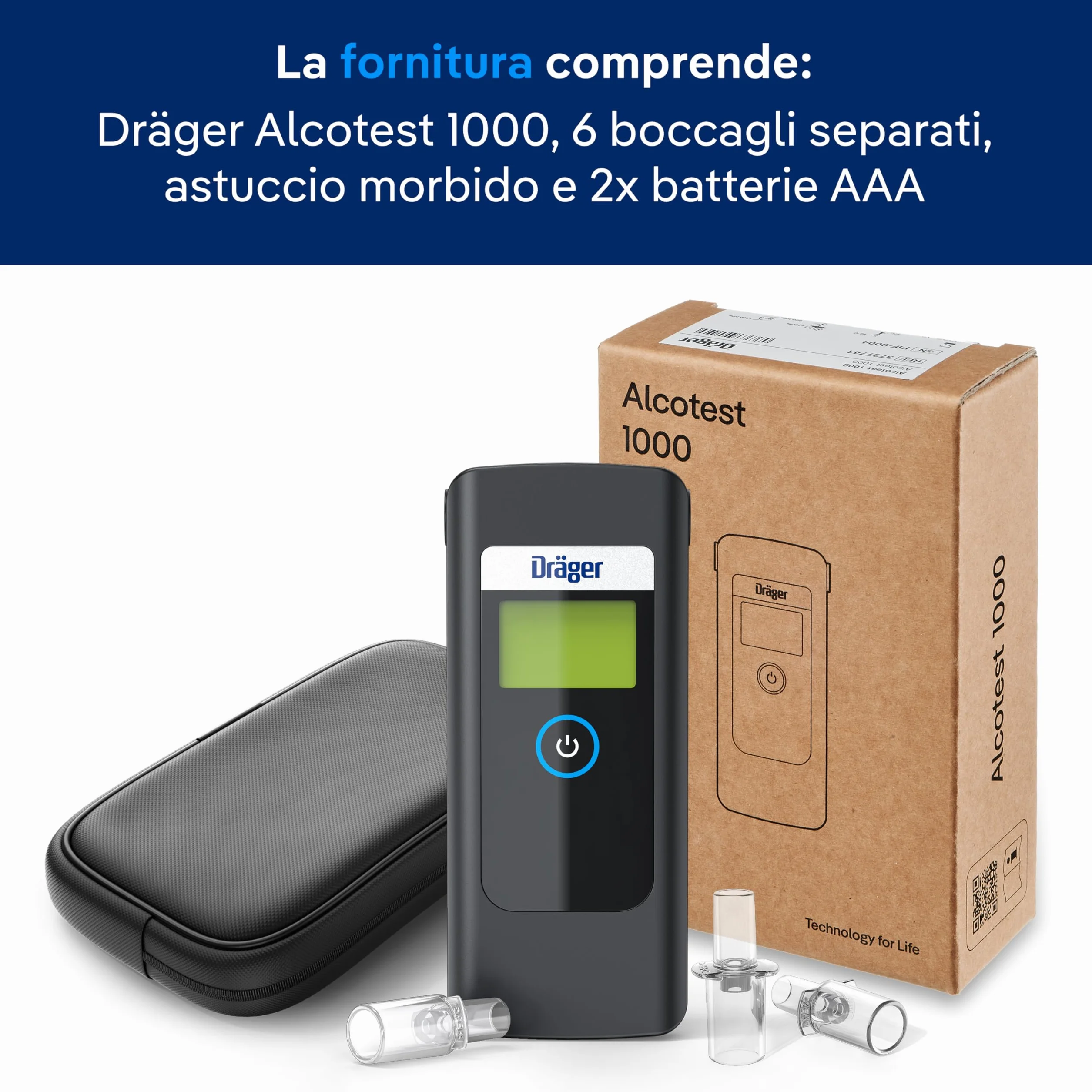 Dräger Alcotest 1000 Etilometro Digitale Portatile Misurazione Veloce