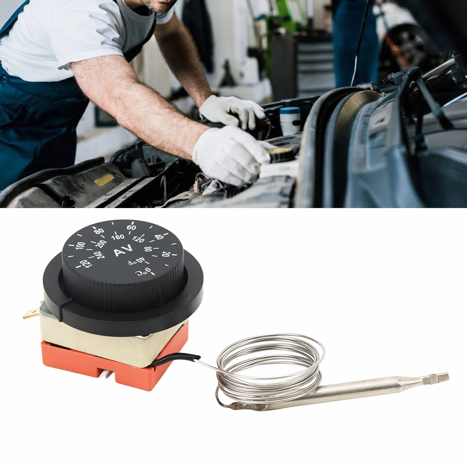 Interruttore Termostato Ventola Elettrica Regolabile, 10 Pezzi 0‑120 °C Termostato Ventola Elettrica Regolabile AC 250 V per Camion Auto Automobili