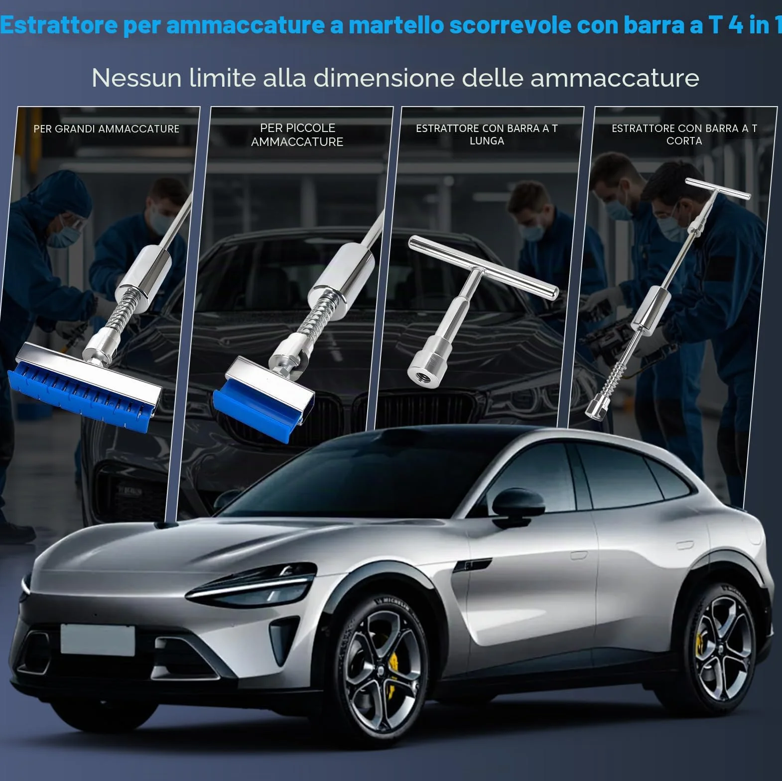 Kit Levabolli Carrozzeria Auto 120 Pezzi con Ventosa, Estrattore, Martello e Accessori