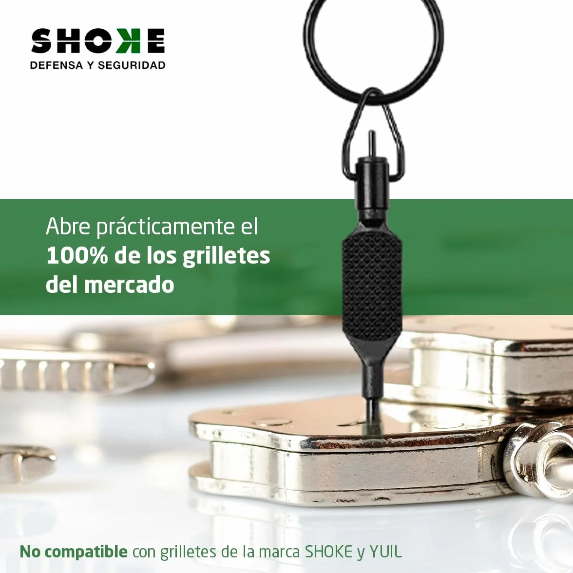 Chiave Manette Polizia Vero - Chiave Universale Piatta Girevole con Anello Polimero Acero