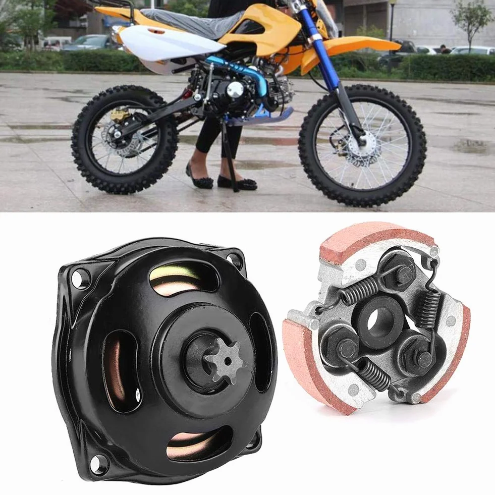 EBTOOLS Frizione Mini Quad Adatto per Mini Pocket Bike Clutch,6 Teeth Clutch Drum Pad Gear Box Kit Replacement for 47 Mini Moto Quad Pocket Bike