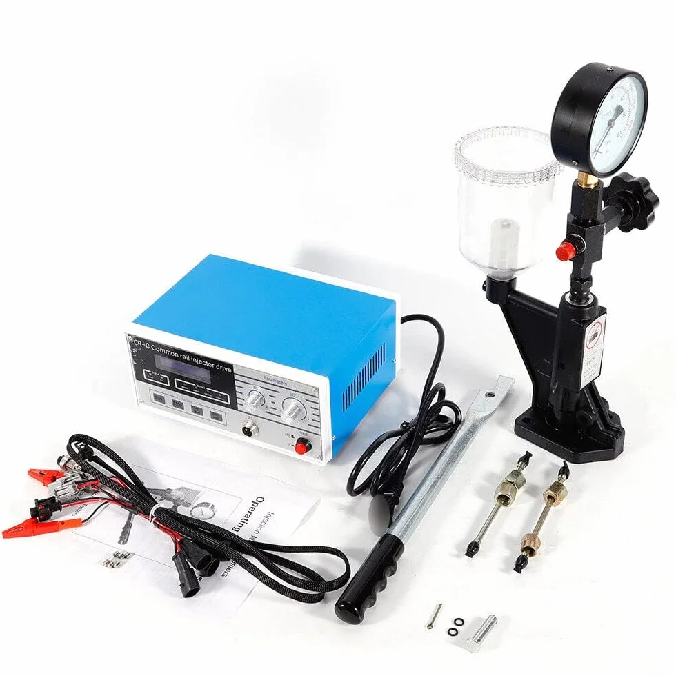 CR-C Tester Multifunzione per Iniettori Diesel 220V 0-600 bar, Strumento per Ugelli di Iniezione, Tester per Iniettori Common Rail & Validatore per Iniettori S60H 11 x 25 x 19 cm con 3