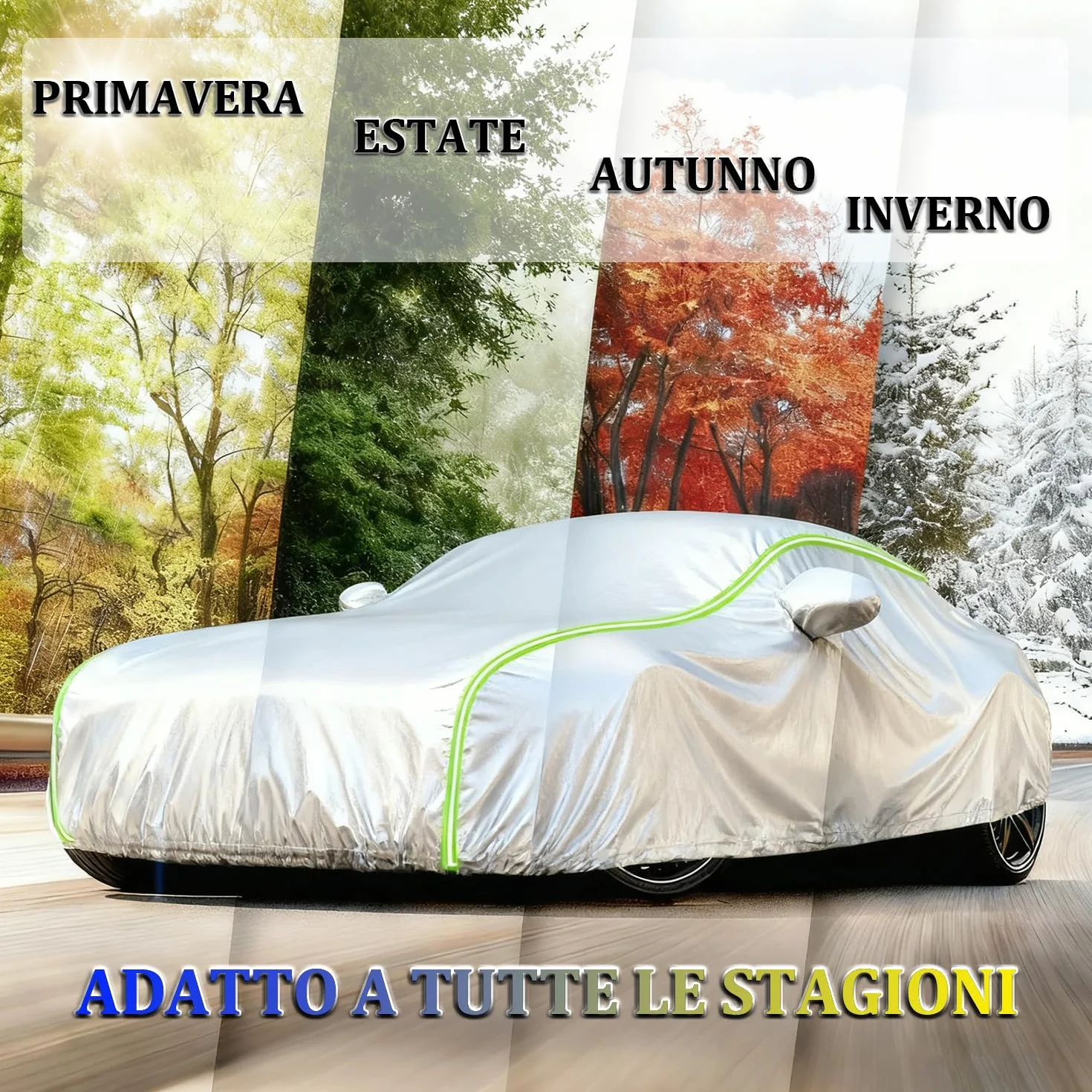 Telo Auto Esterno per Audi A1 (8X/GB) (2010-2024) Telo Copriauto Da Esterno Impermeabile, Anti-neve, con Cinturini Antivento, Adatto a Tutte le Stagioni