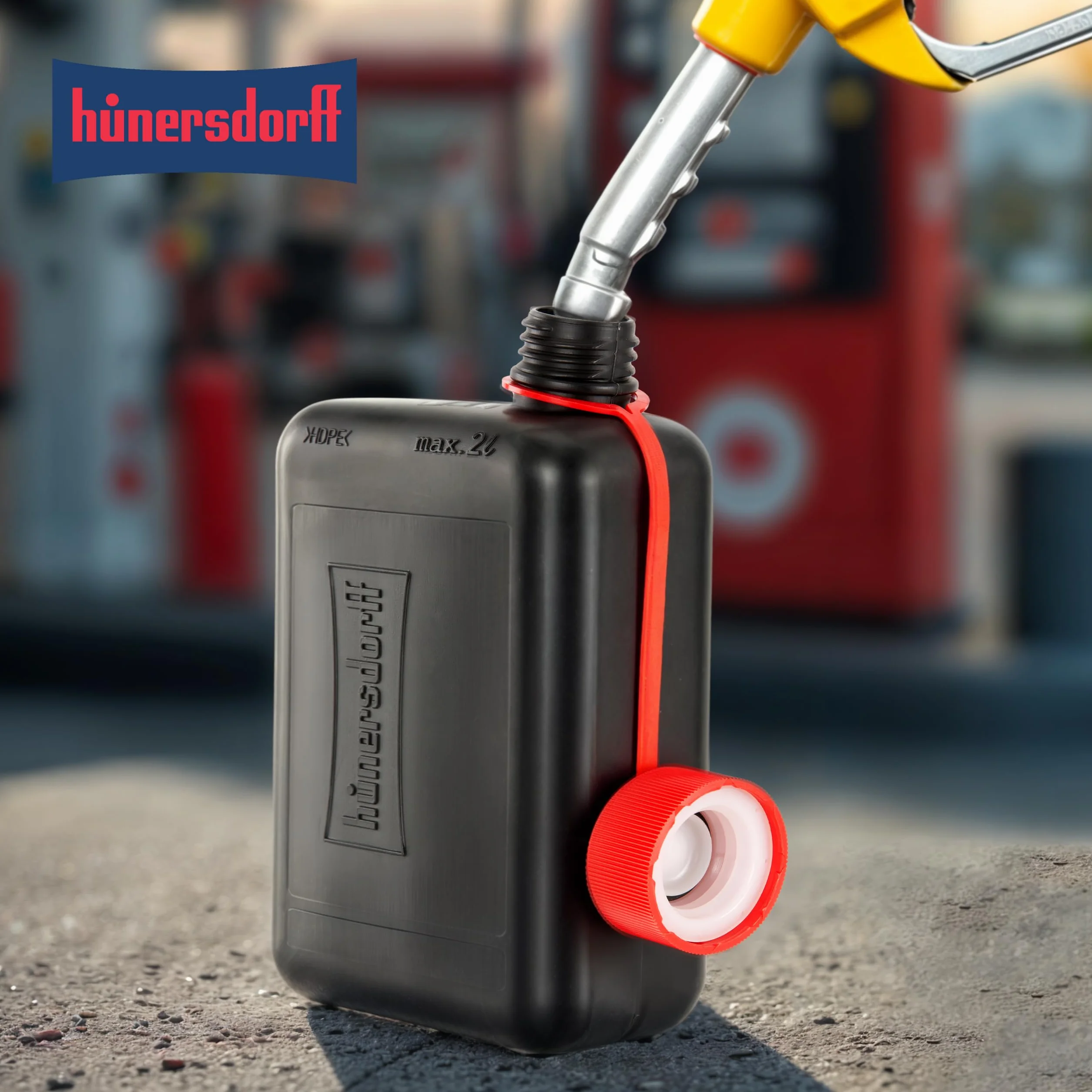 hünersdorff Tanica carburante 2 l HD-PE TÜV Germania nero