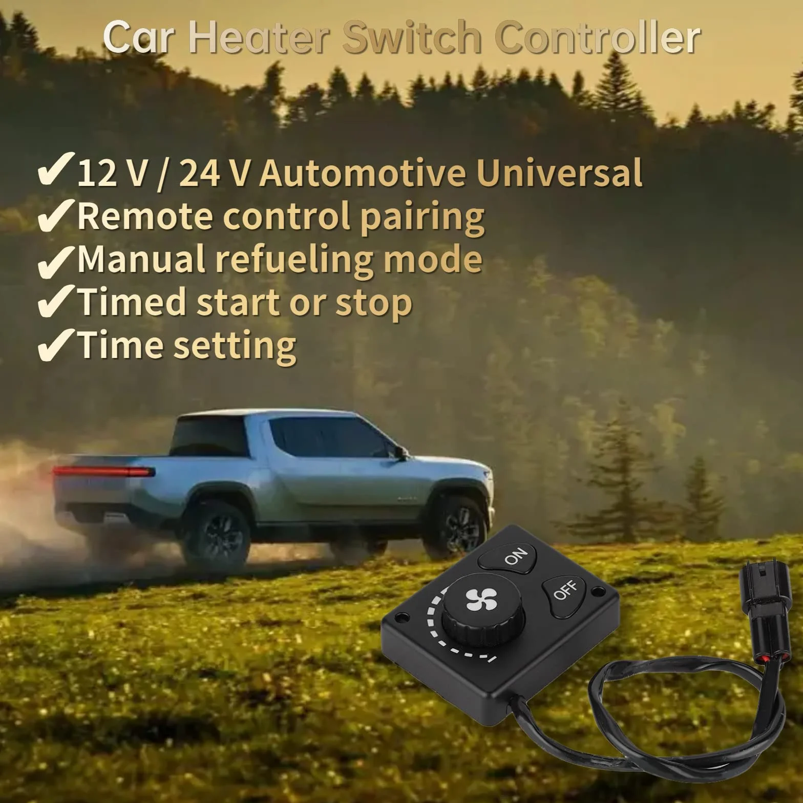 Akozon Turbos Parts, on off termostato webasto Manopola dell'interruttore del riscaldatore di parcheggio Interruttori di controllo di ricambio per autoveicoli