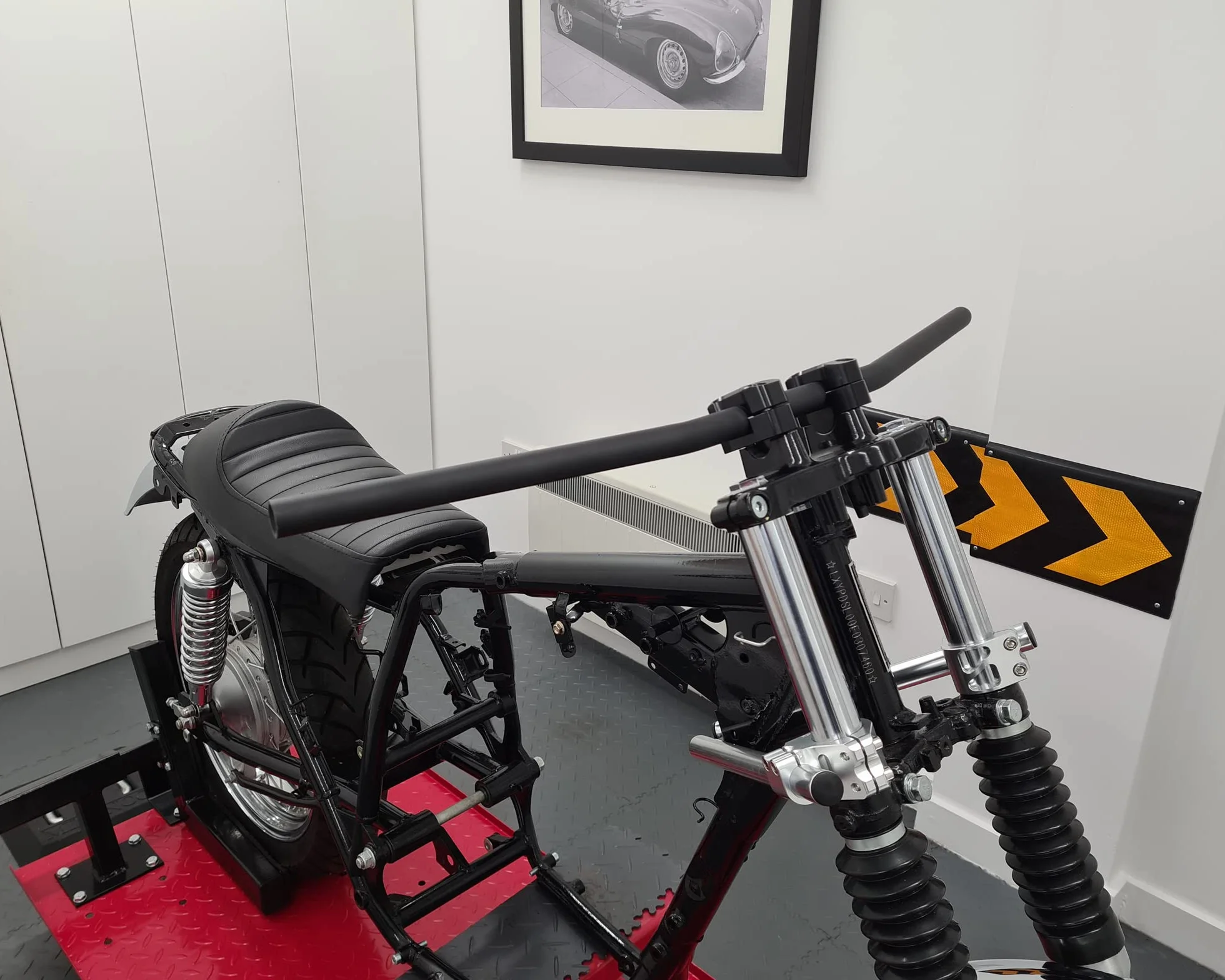 Manubrio Moto Acciaio 22mm Nera Barra Di Trazione