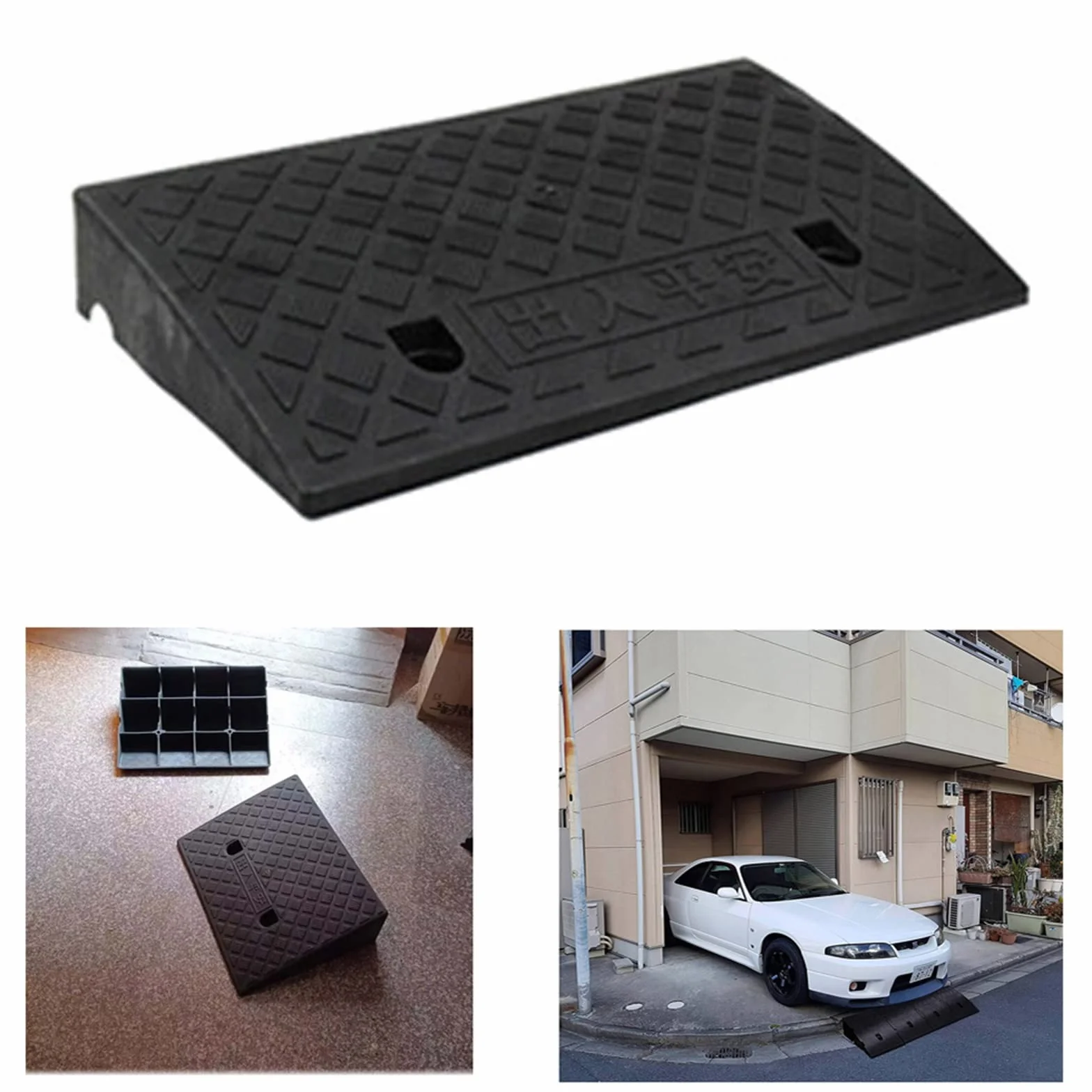 Rampe per Marciapiedi, Piastra Gradino Pendenza Auto Passo 7cm 9cm 13cm 15cm 17cm 19cm Parcheggio Bicicletta Rampa A Gradini (Color : 49 * 38 * 15cm, Size : Black)