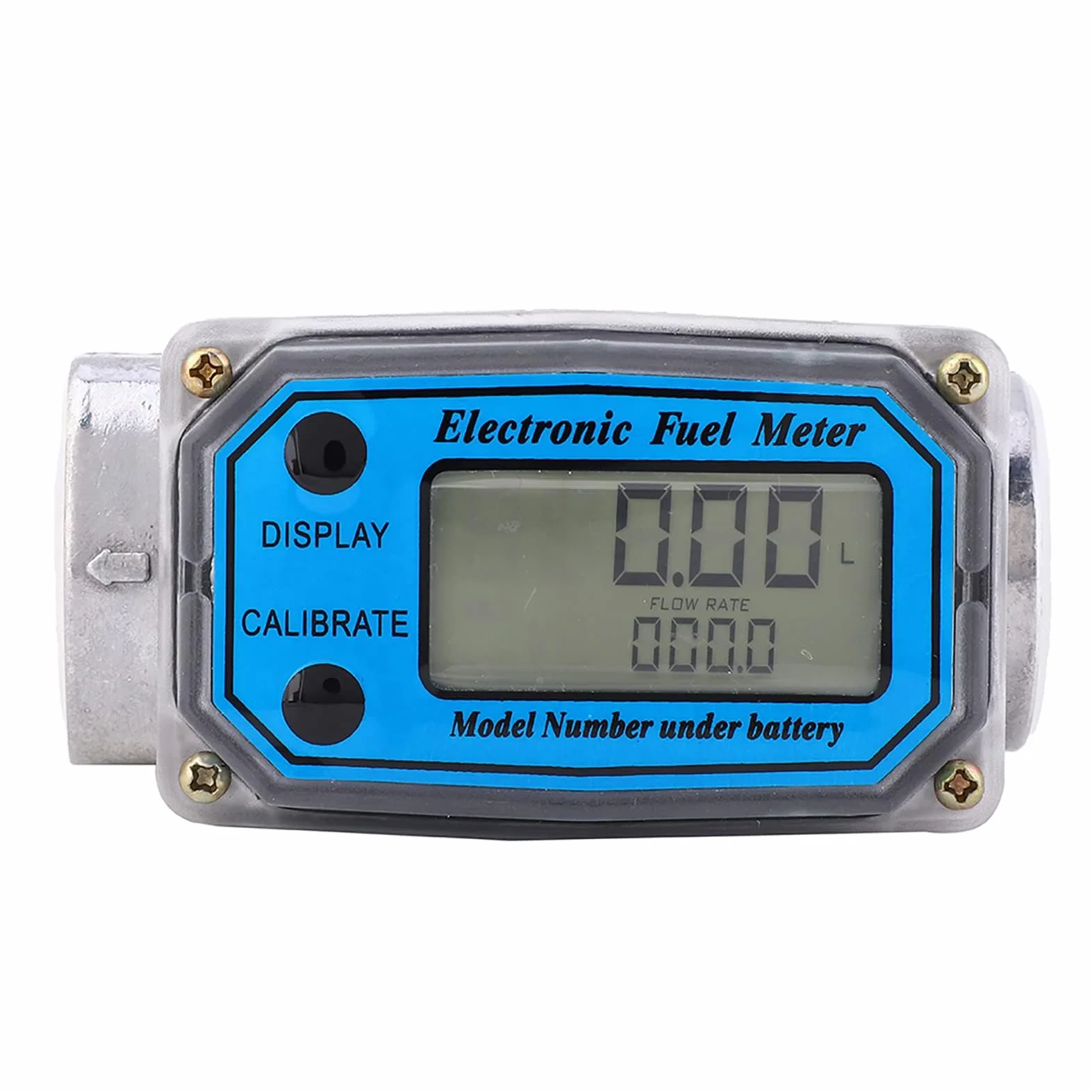 Walfront Misuratore Portata Digitale LCD 1" NPT 15-120L/min Alta Precisione ±1% per Benzina Gasolio Cherosene