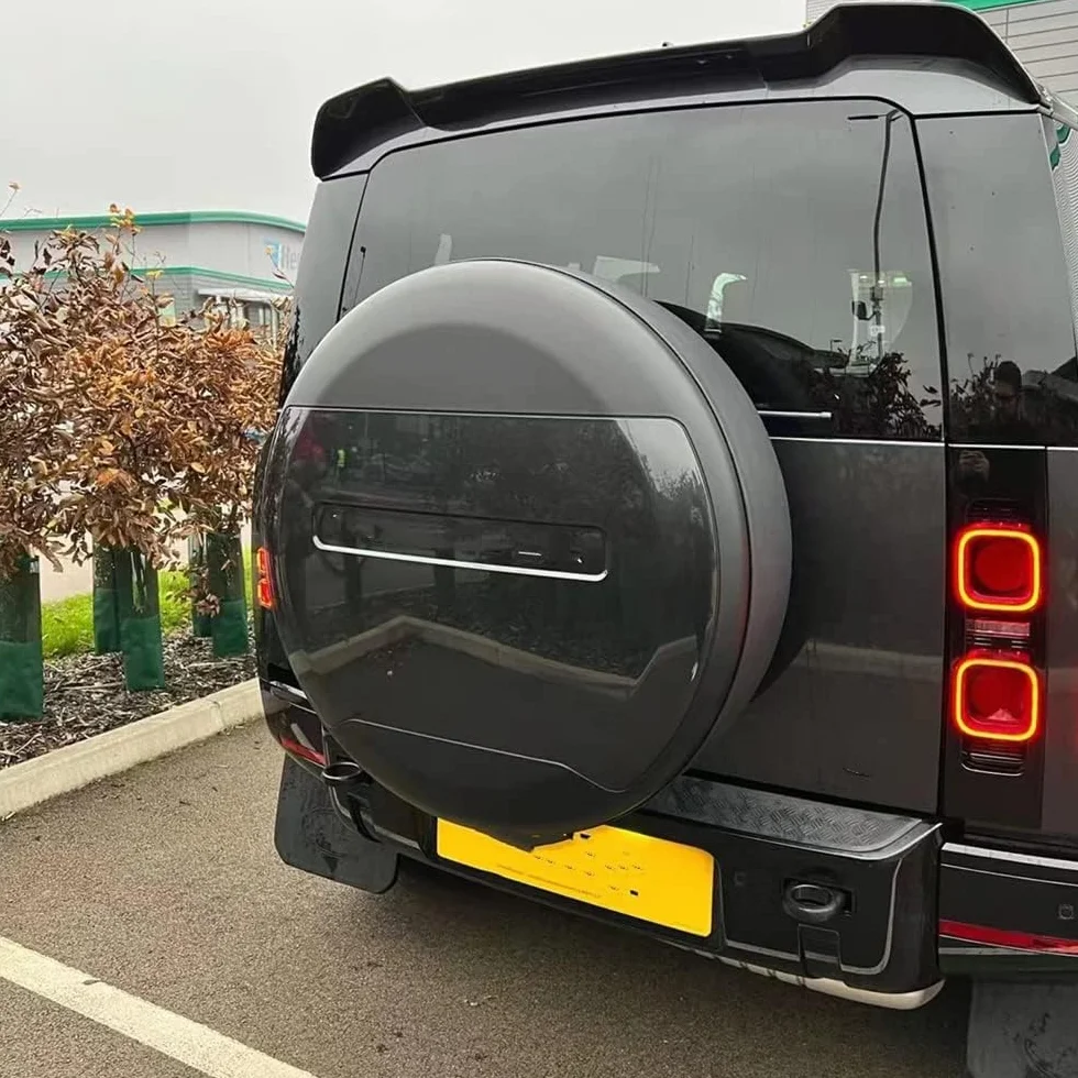 Copertura per ruota di scorta Land Rover Defender 90 110 130 plastica protezione grigio carpazi 2020-2023
