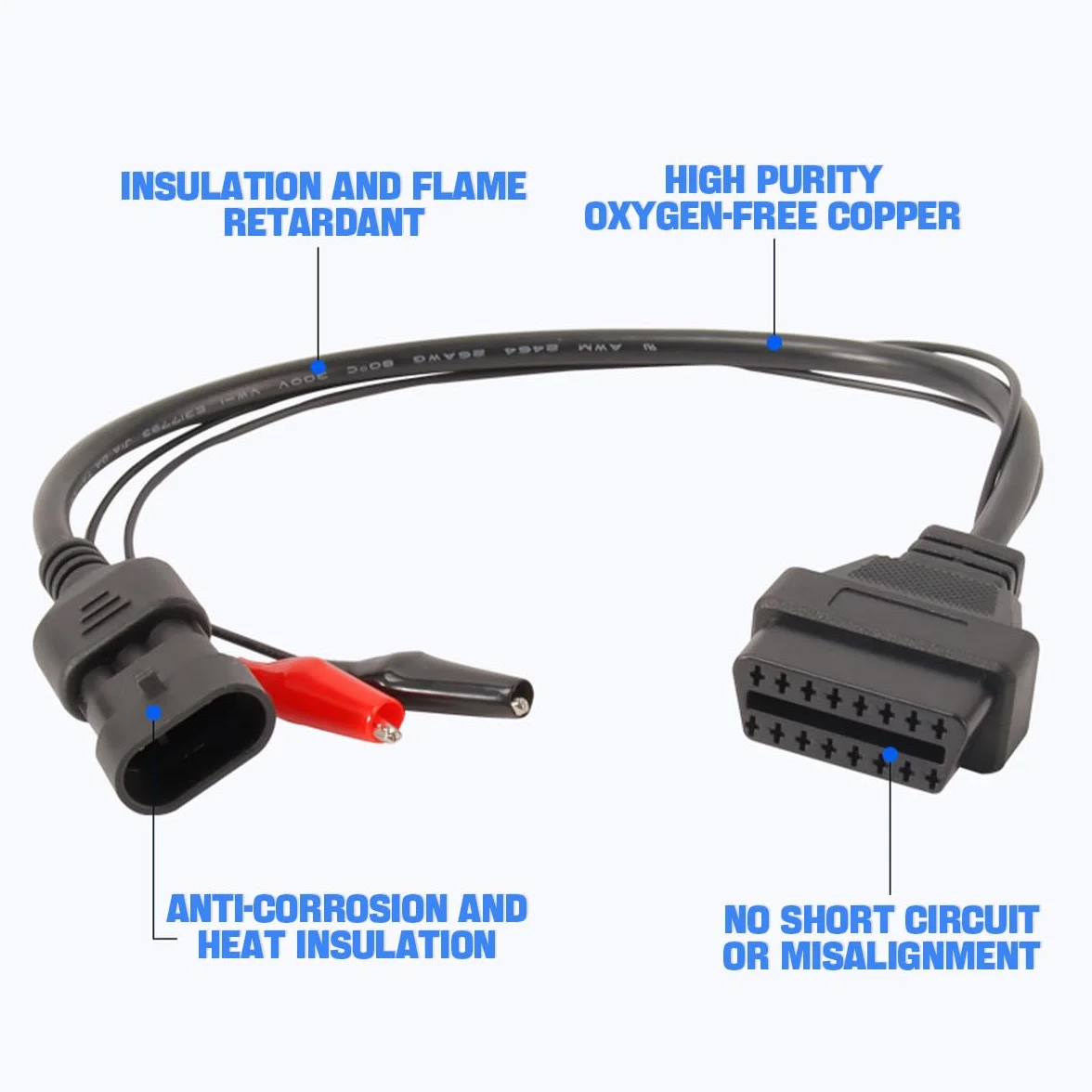 CGEAMDY Cavo Adattatore OBD2 3 Pin a 16 Pin per Auto Diagnosi
