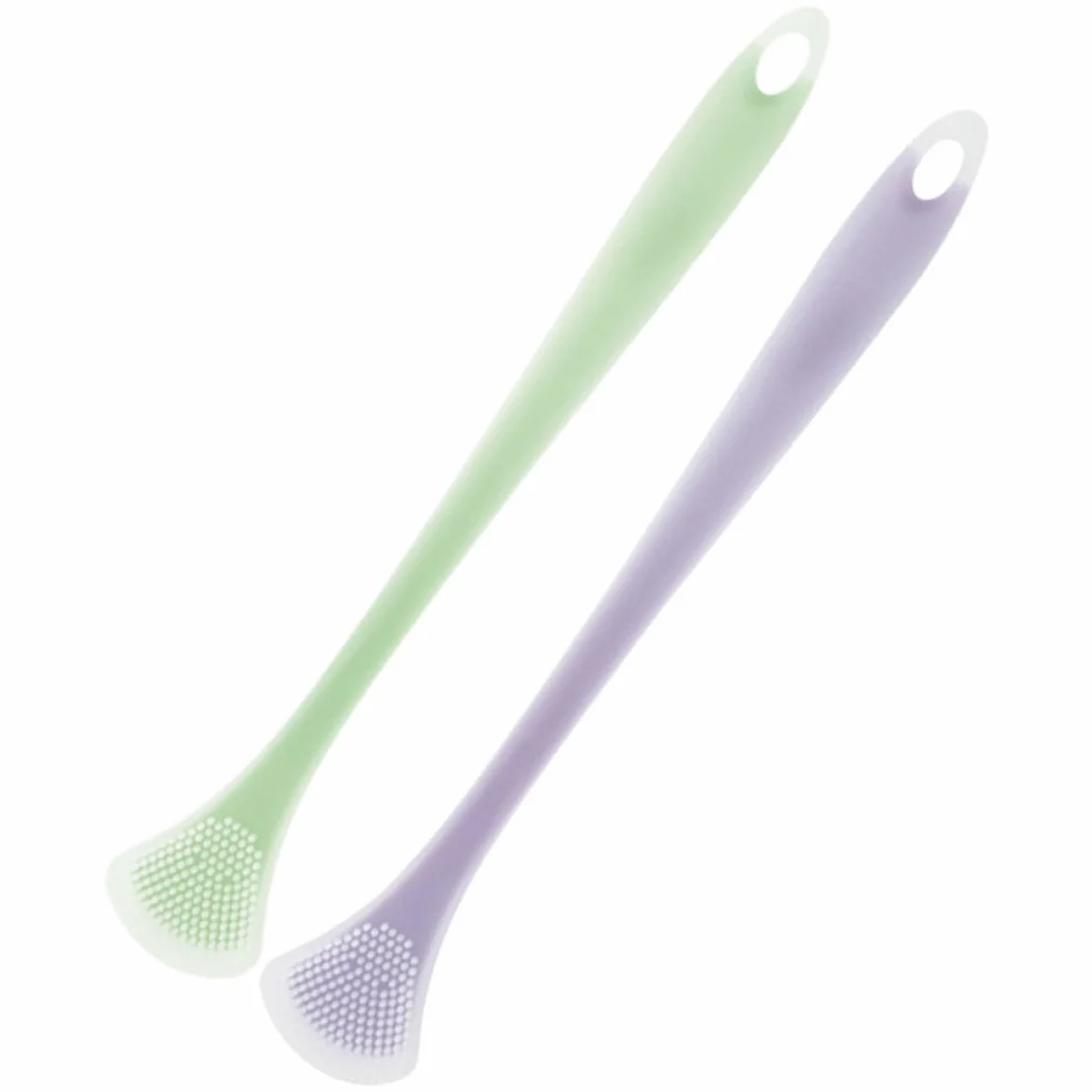 Raschietto Pulisci Lingua in Silicone e Nylon 2 Pezzi per Adulti Strumenti per Pulizia Linguale