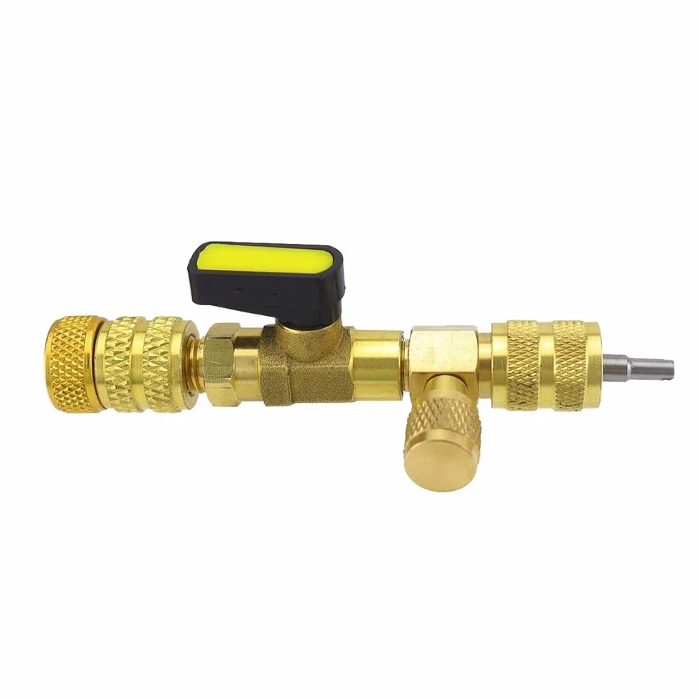 Zestaw narzędzi do konserwacji klimatyzacji R410 R32, mosiężny rdzeń zaworu, nakrętka, adapter