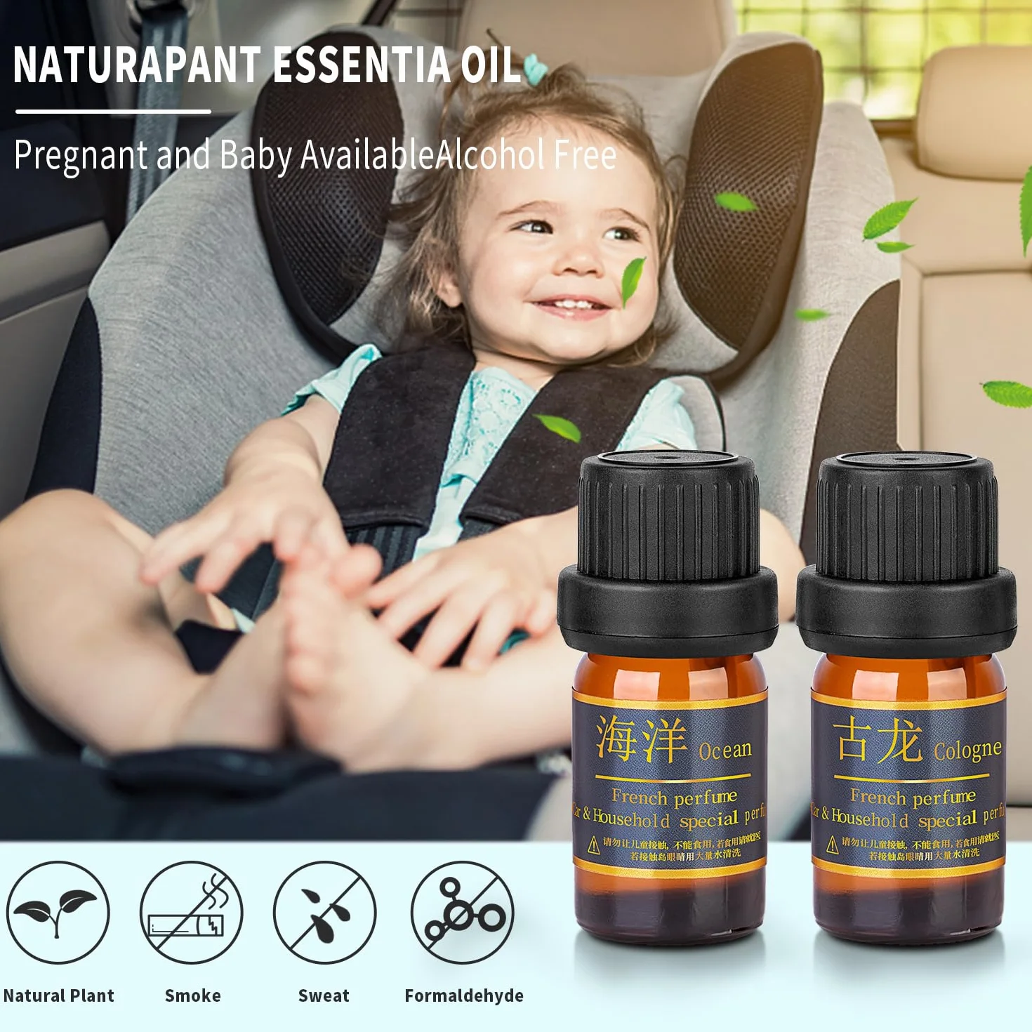 Kwak's Ricarica solare deodorante auto olio essenziale 4 bot oceano