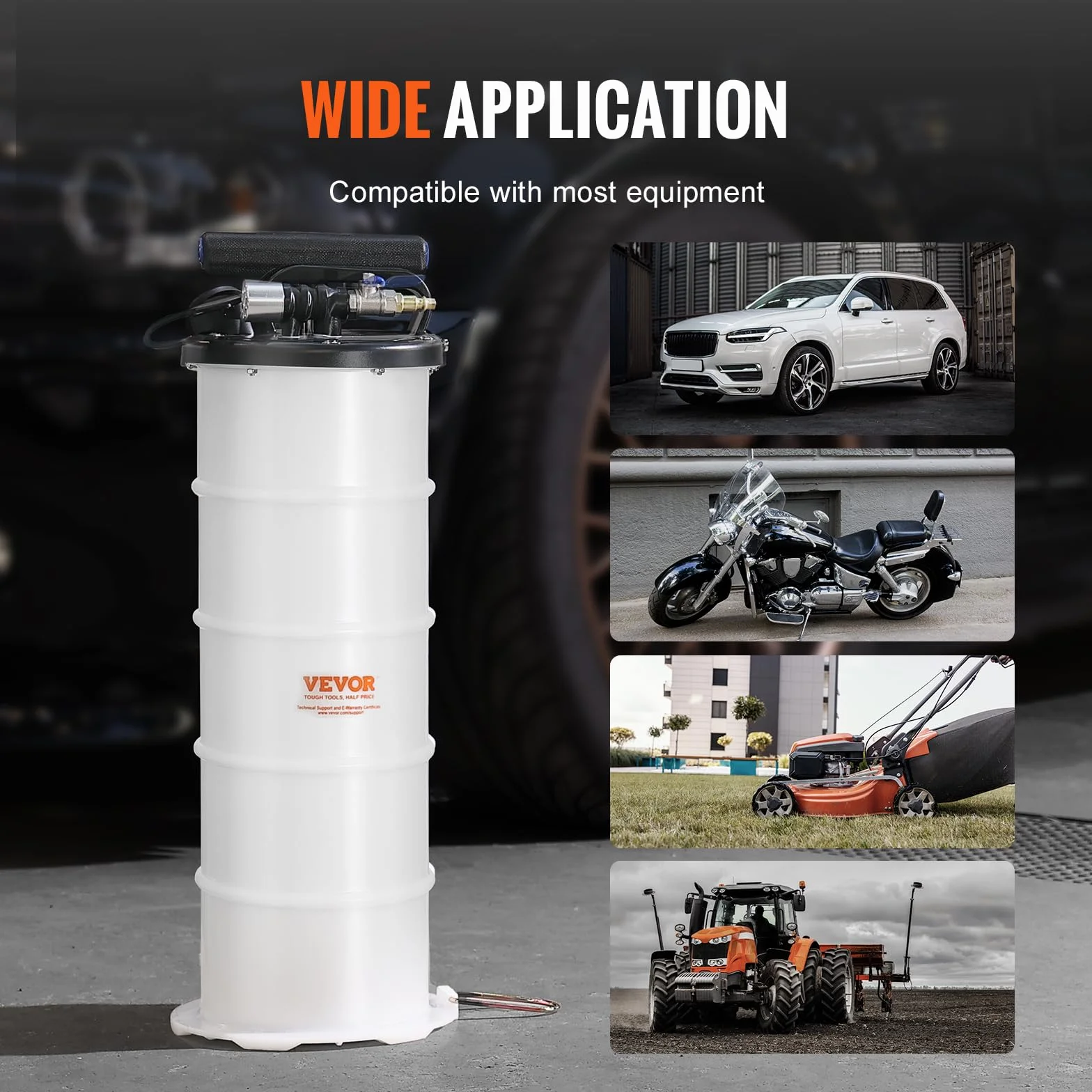 VEVOR Pompa a Vuoto Estrattore di Fluidi 6,5L per Cambio Olio Motore