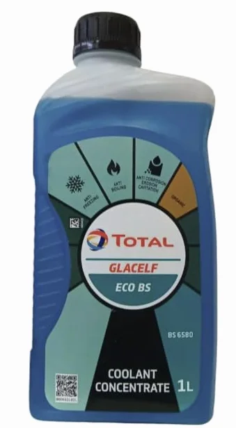 Total Glacelf Eco BS 2F Liquido Antigelo Blu Concentrato 1L OAT Protezione Radiatore