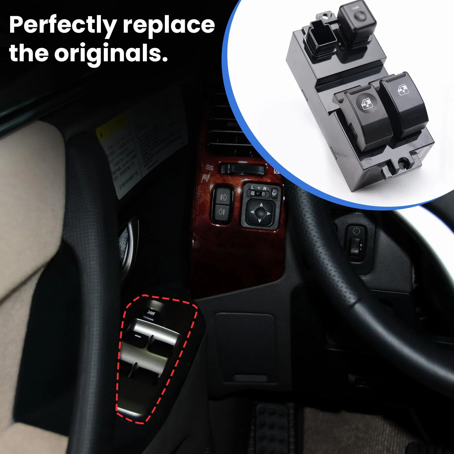 Interruttore Alzavetro compatibile con Pajero II 1994-1999 Pulsantiera Alzavetro Interruttore Alzacristalli Pulsantiera Interruttore Finestrini compatibile con Pajero 2 MB781925