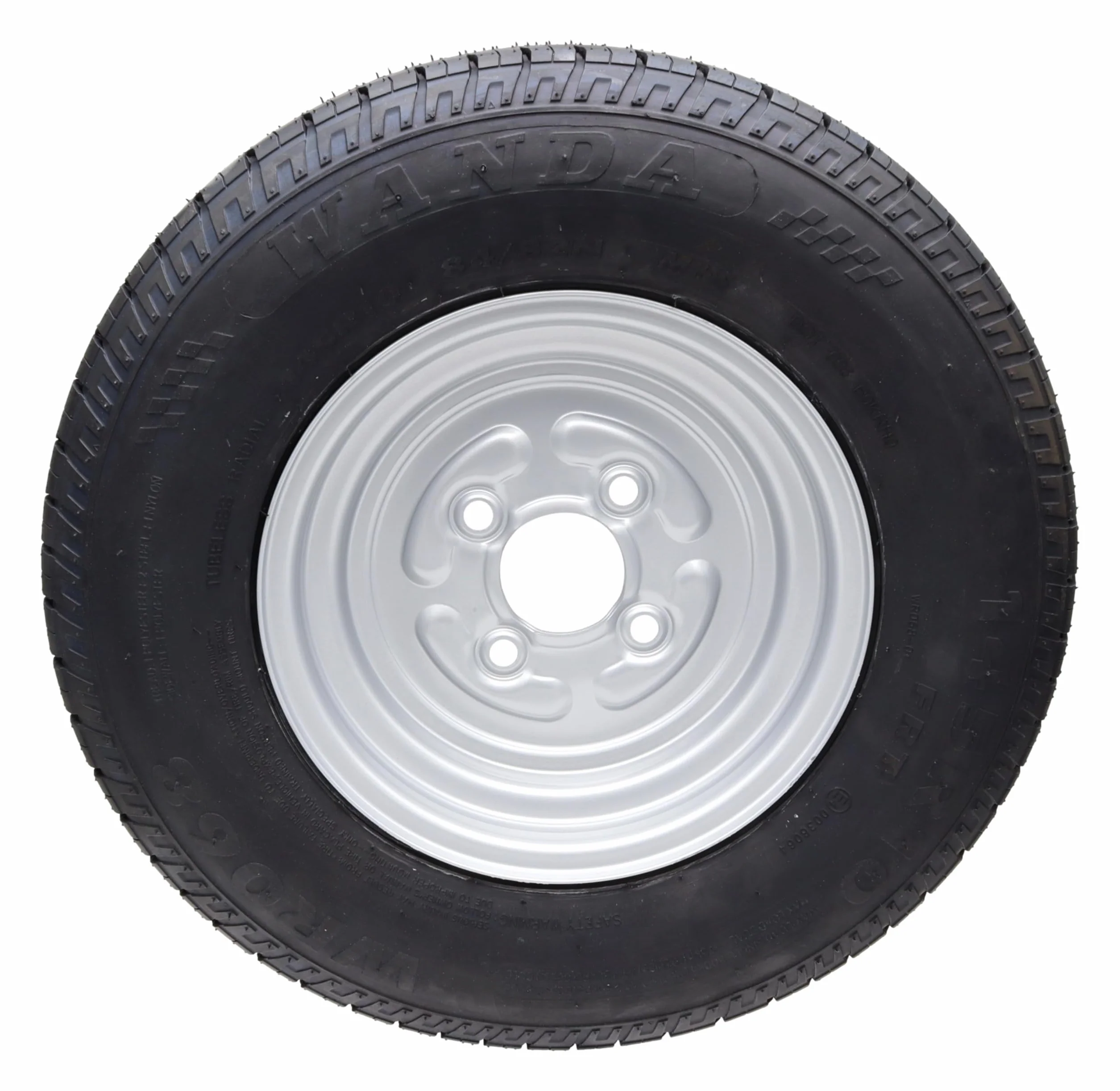 Ruota 145/80R10 per Rimorchio Ruota Completa 145R10, 145/10 LK 100x4 Cerchio 3,50x10 145 10 (2x)