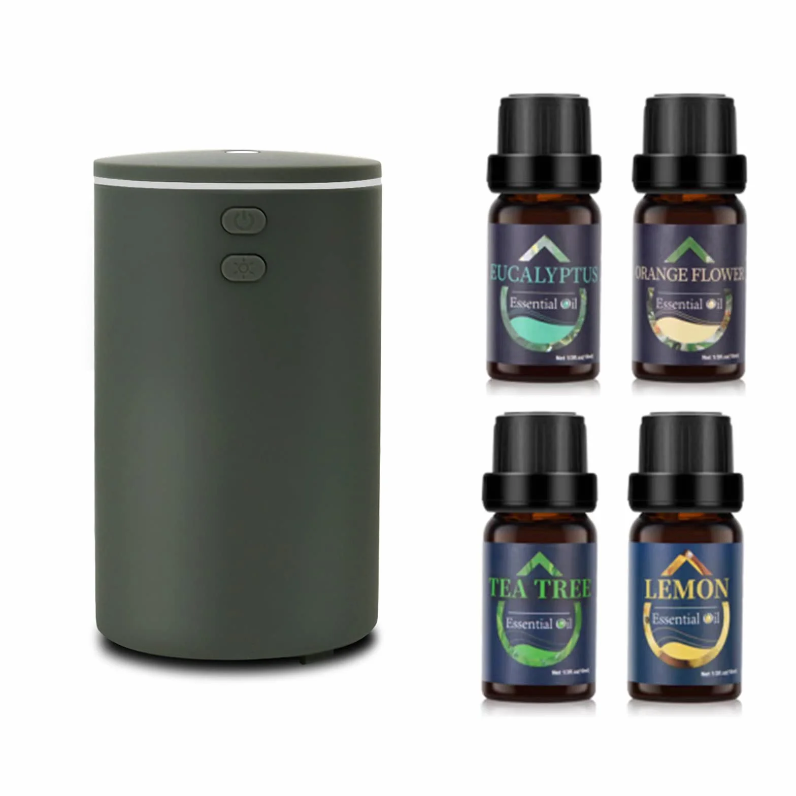 Diffusore 60ML per Auto con 4 Oli Essenziali - Umidificatore Aromaterapia USB Cool Mist Mini Portatile