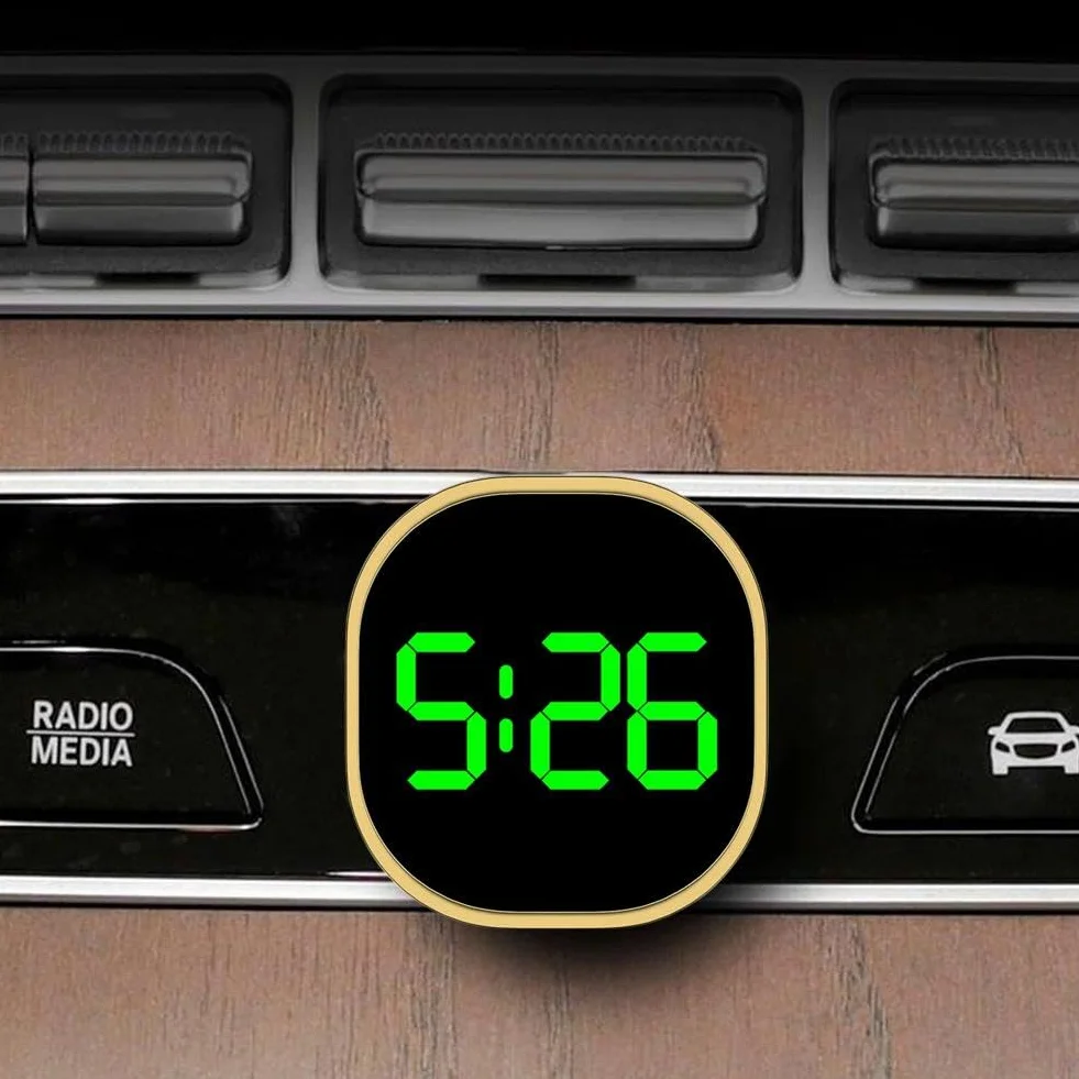 Orologio elettronico, orologio elettronico LED per veicoli, schermo LCD chiaro, utilizzato per cruscotti automobilistici e avventure all'aperto (A)